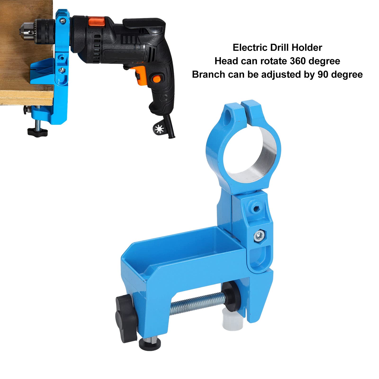 Universal Electric Grinder Drill Holder with 360° Head Rotation & 90° Branch Adjustment - Fixing Bracket for Drill Press - Perfect for Woodworking, Metalworking & DIY Projects