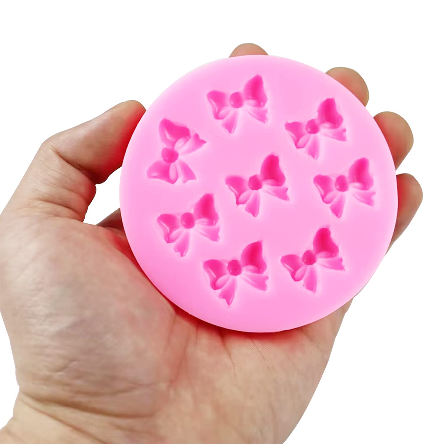 AIMEIKI 2-Pack Mini Bow Silicone Fondant Molds for Cake Decorating, Chocolate, Candy & DIY Crafts - Perfect for Birthday Cakes, Cupcakes, Cookies and Party Desserts