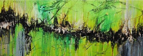 Abstract Green Painting - Modern Wall Art for Living Room, Bedroom & Office Decor | Handmade Canvas Artwork