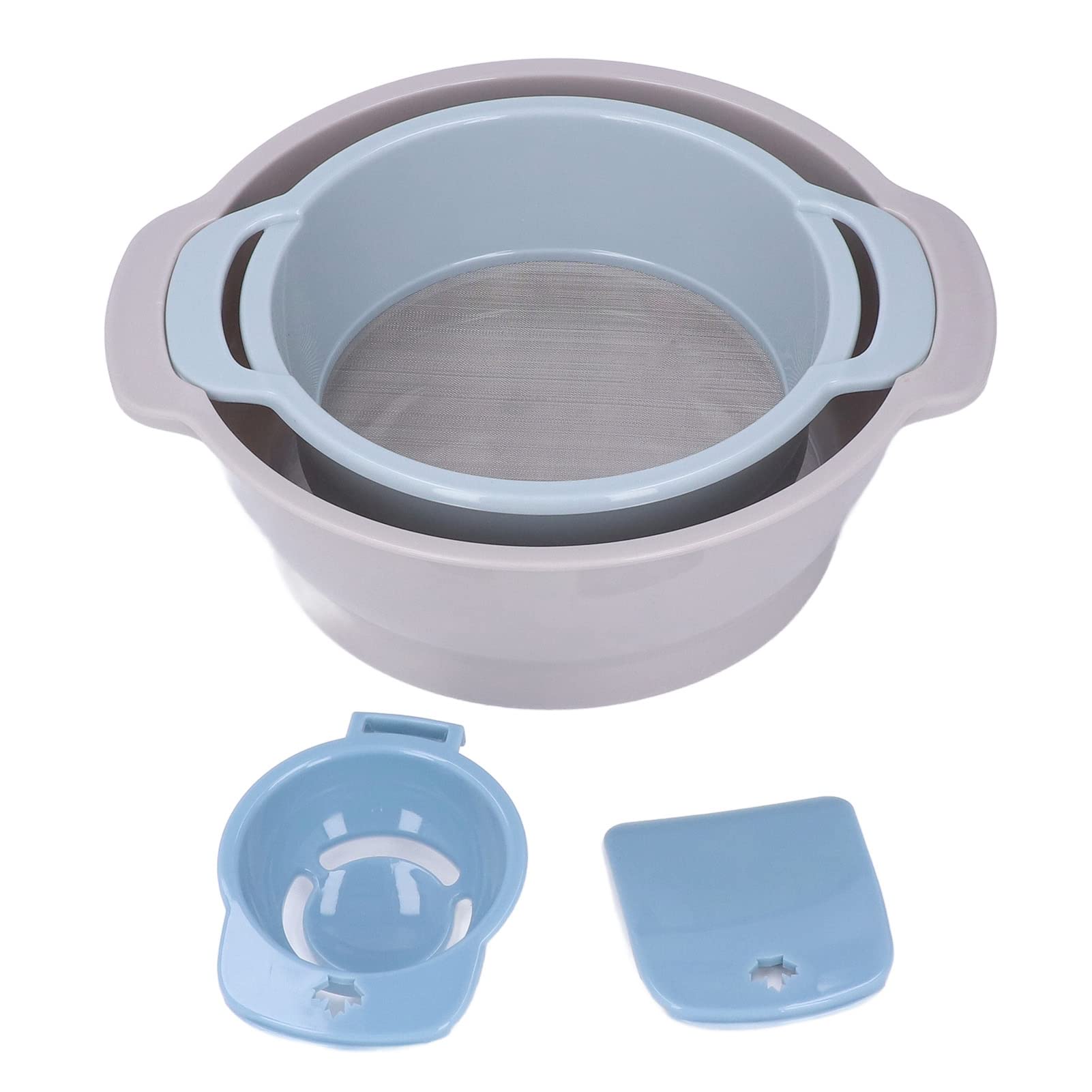 Premium Pollen Sieve Set with Stackable Trim Trays - Space-Saving Flour Sifter for Baking, Cooking & Kitchen Use - Perfect for Herbs, Spices, and Fine Powder Sifting