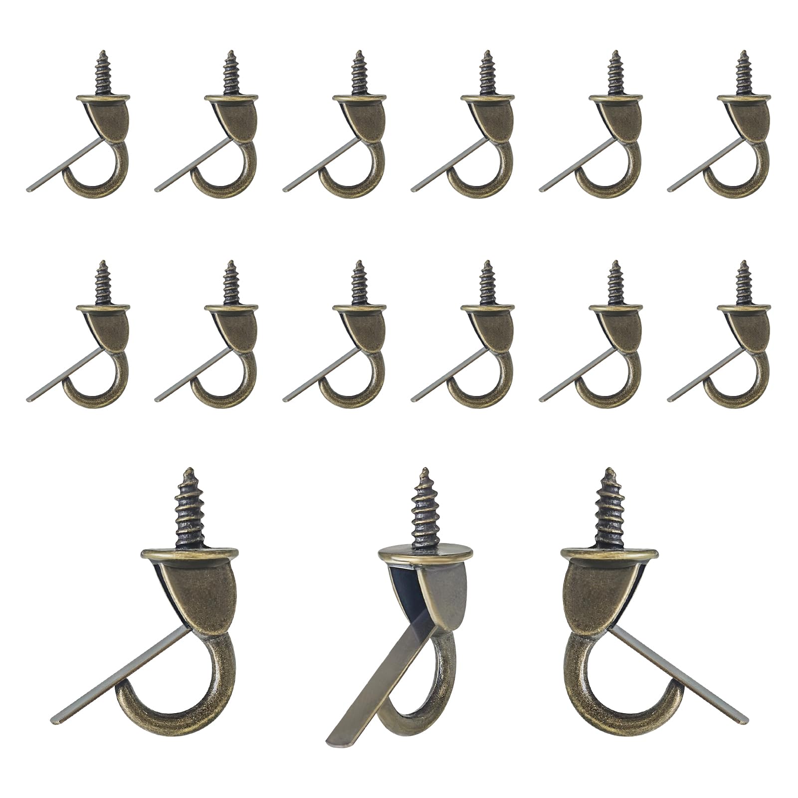 30 Pack Heavy Duty Metal Screw Hooks for Hanging - Rustproof Wall Hooks for String Lights, Plants, Decor (Indoor/Outdoor Use) - Spring Closer Design for Secure Hold - Perfect for Patio, Garden, Home & Party Decorations