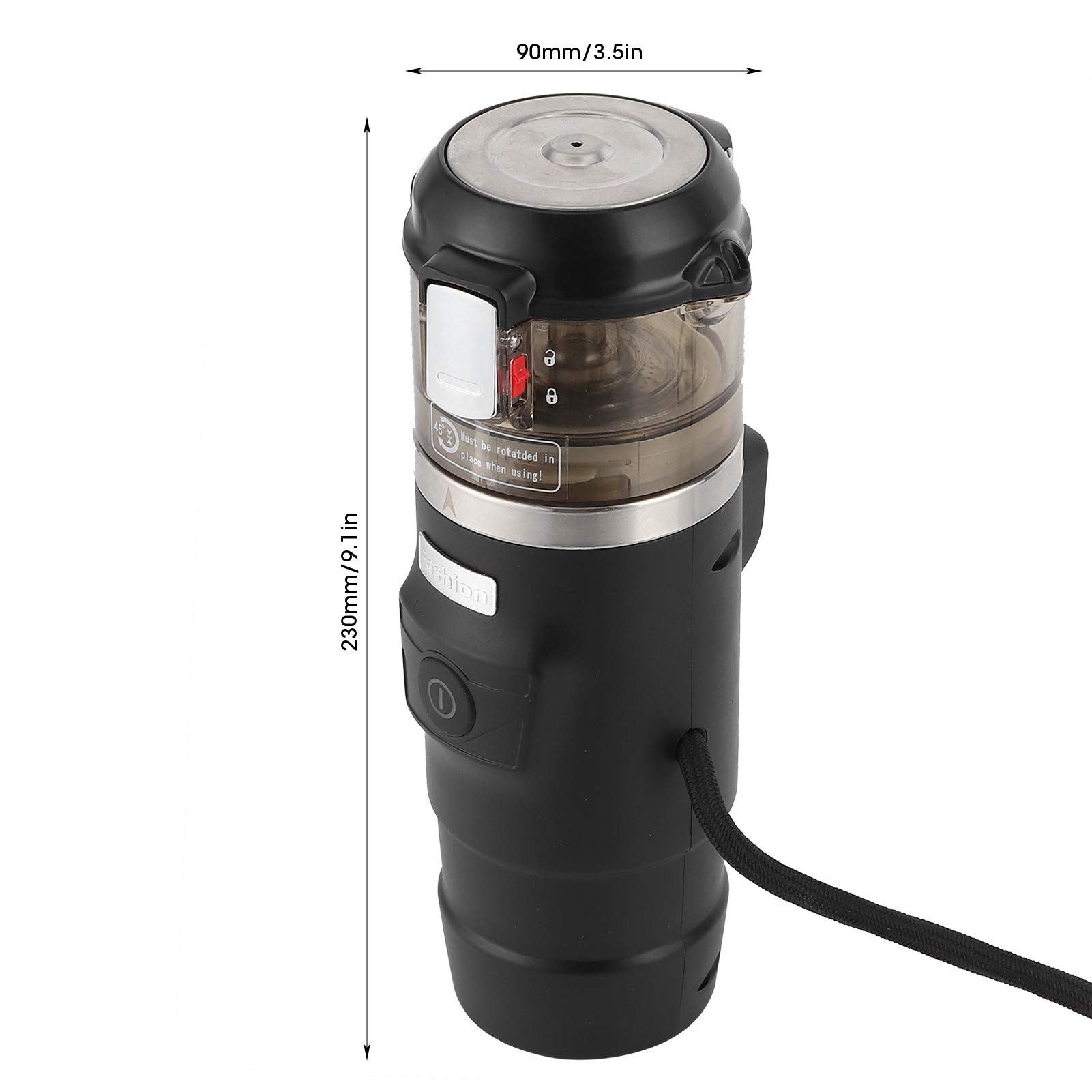 12V Portable Car Coffee Maker - 65ML Electric Espresso Machine with Auto Shutoff & Boil Dry Protection | Perfect for Travel, Camping & Road Trips | Compact Black Design with Cigarette Lighter Power Supply