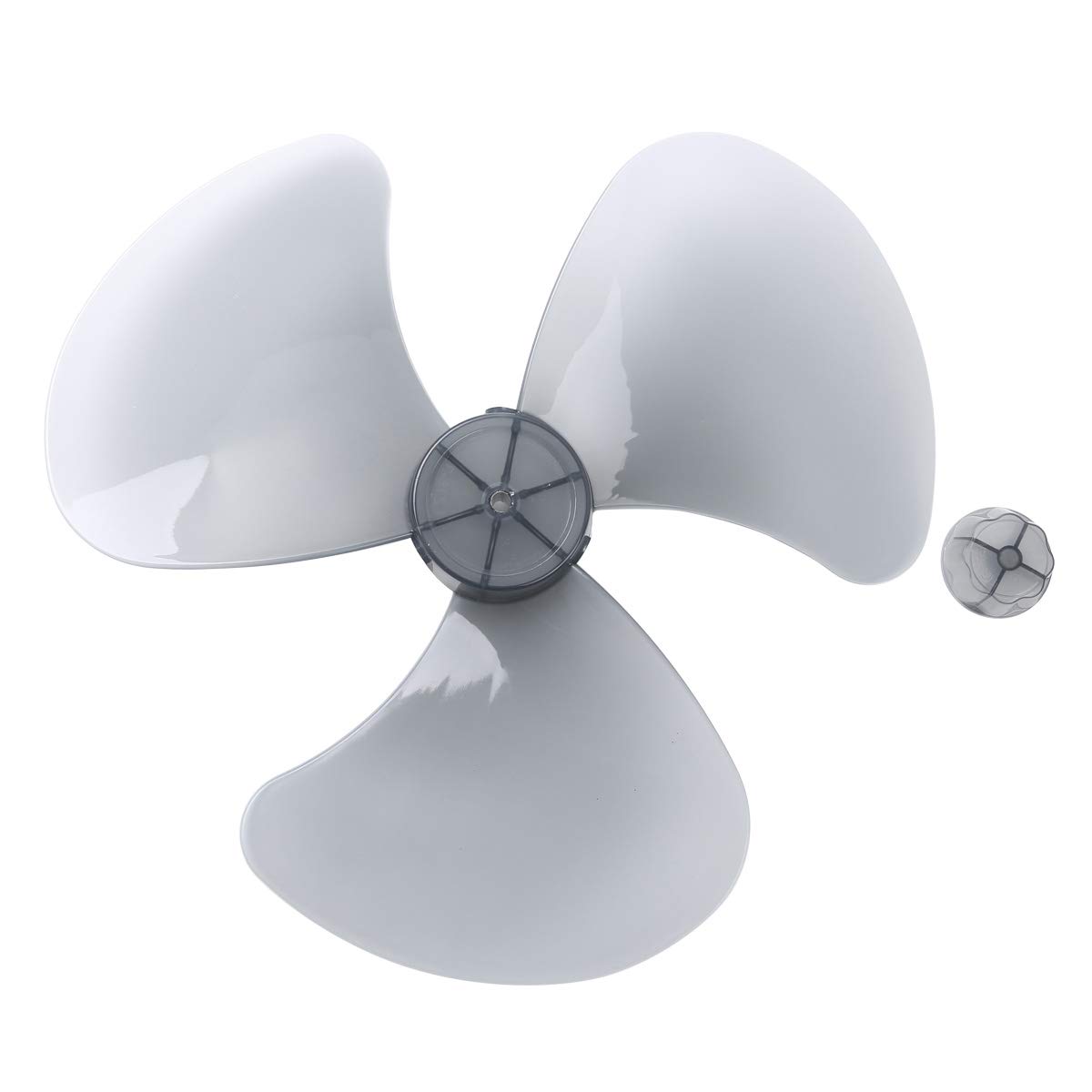 JEATHA 16-Inch 3-Blade Plastic Fan Blade Replacement with Nut Cover - Quiet Grey Replacement Part for Stand/Pedestal & Table Fans | Perfect for Home, Office, and Bedroom Cooling