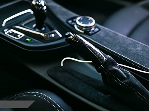 Carbon Fiber & Alcantara E-Brake Handle for BMW F-Chassis Models - Premium Interior Upgrade for Enhanced Driving Experience