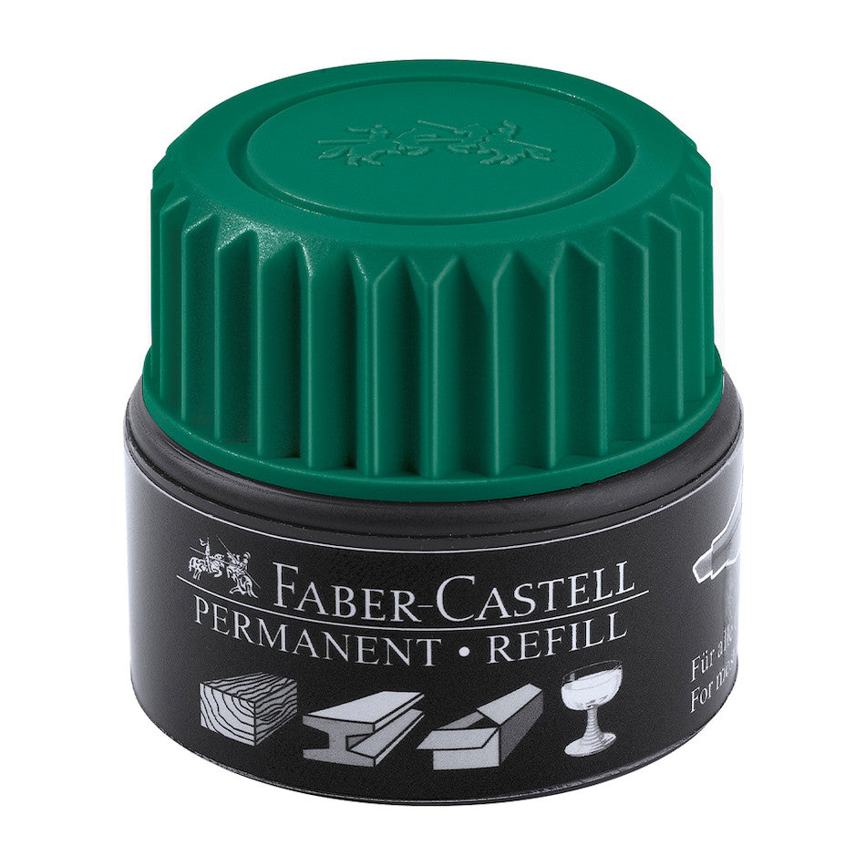 Faber-Castell 1505 Permanent Marker Refill - Black Ink - 12 Pack - For Whiteboards, Glass, Metal & Plastic - Ideal for Office, School & Home Use
