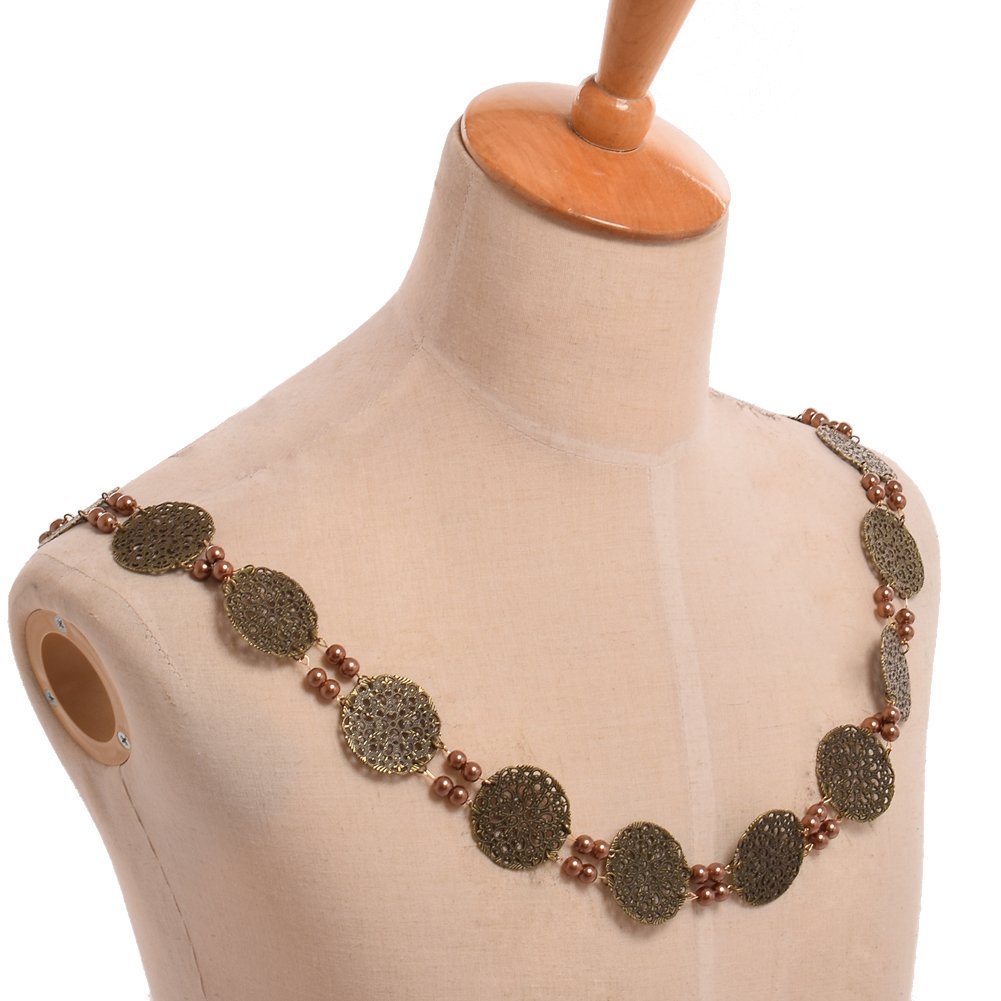 GRACEART Tudor Chain of Office Livery Collar Necklace - 6 Elegant Styles for Renaissance Fairs, Historical Reenactments & Medieval Costume Accessories