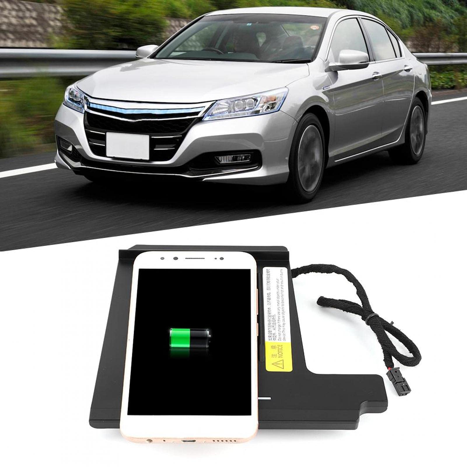 15W Fast Wireless Car Phone Charger Tray for Honda Accord 2013-2017 - Qi-Certified Charging Pad with Anti-Slip Design | Perfect for Commuting, Road Trips & Hands-Free Charging