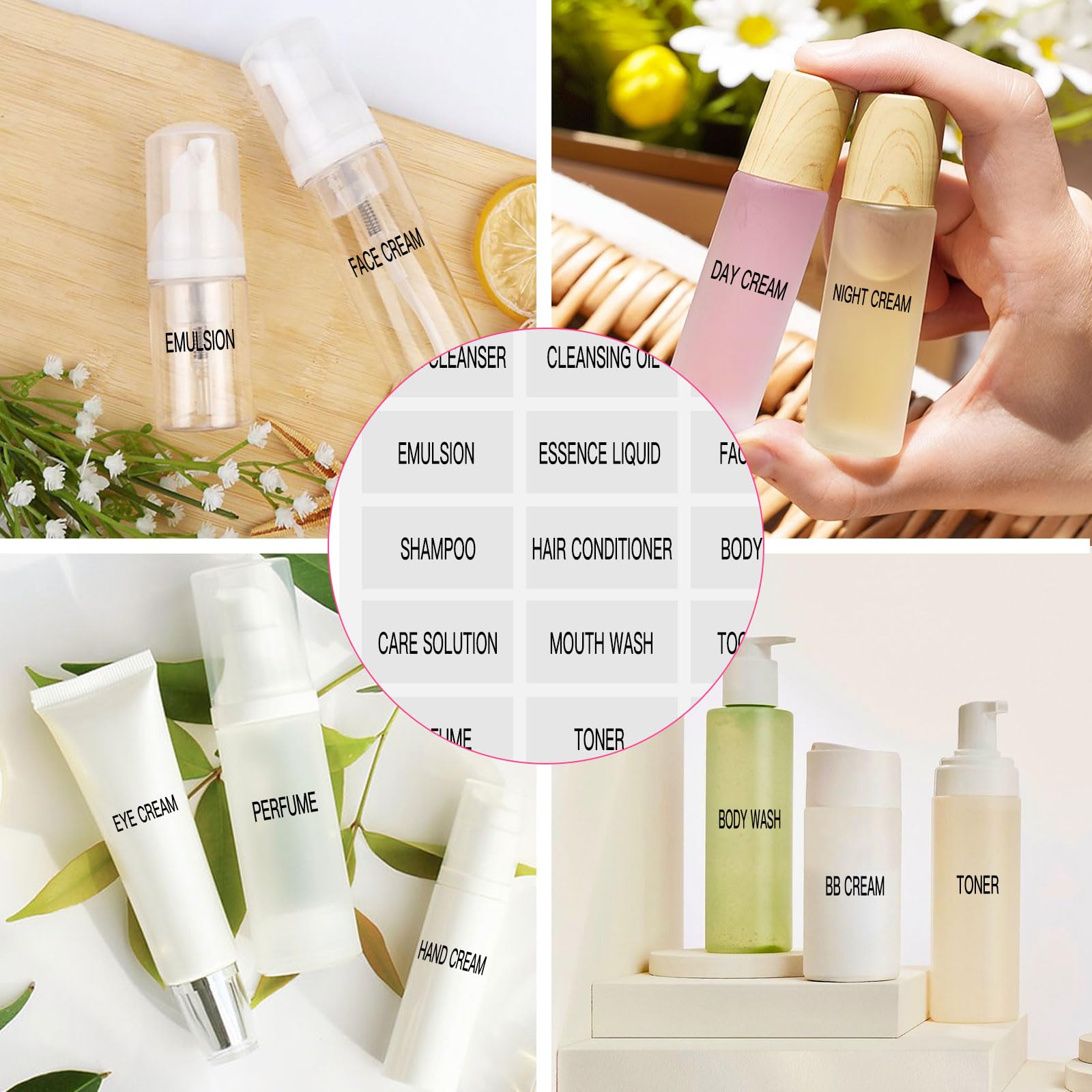 300 PCS Waterproof Labels for Travel Bottles - Clear Bathroom & Beauty Organization Stickers for Shampoo, Conditioner, Lotion & Cream - Perfect for Travel Kits, Toiletry Bags & Cosmetic Storage