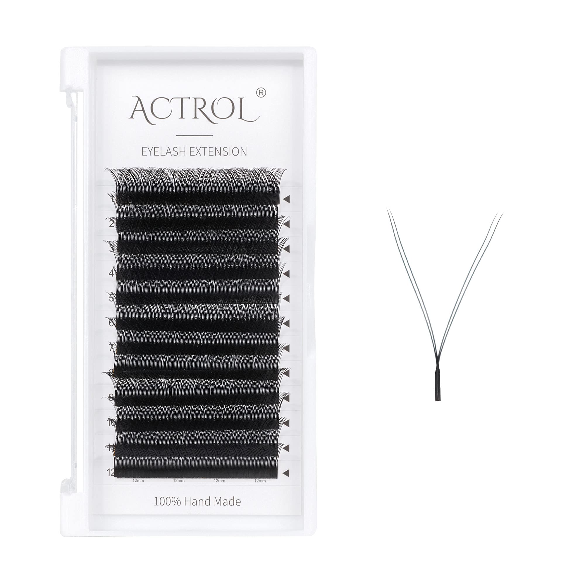 YY 4D Y Shaped Eyelash Extensions - Black D Curl 0.07mm 15mm Volume Lashes for Easy Fan Creation | Soft Premade Eyelash Supplies for Professional Salon & Home Use