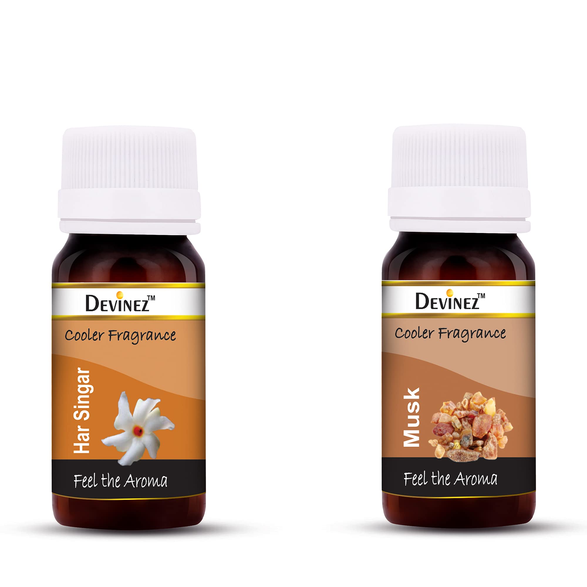 Devinez Har Singar & Musk Essential Oil Cooler Perfume Set - 2 x 60ml Floral & Woody Fragrance for Men & Women | Perfect for Daily Wear, Office & Special Occasions