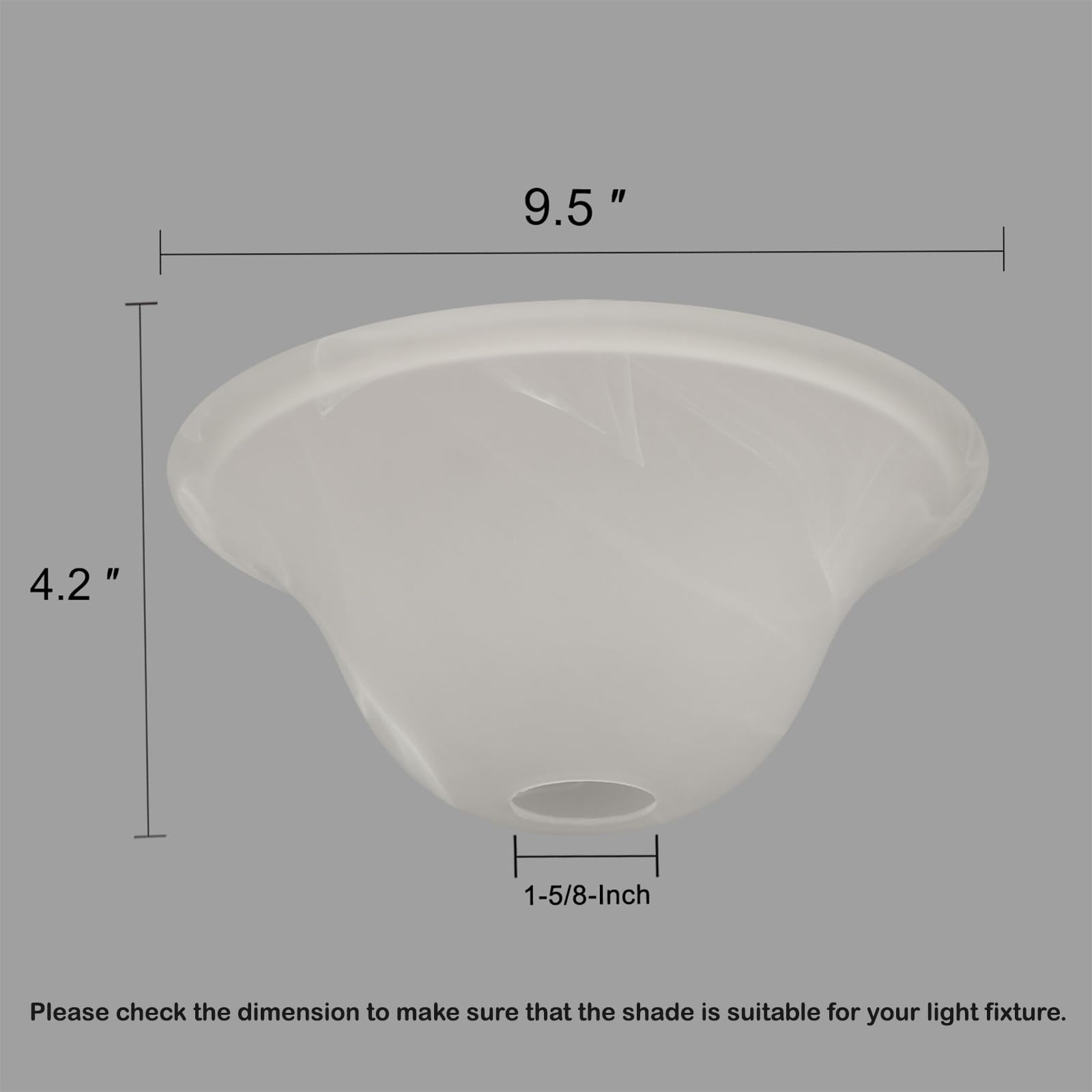 Giluta Small Floor Lamp Glass Shade Replacement Globe - 1.625