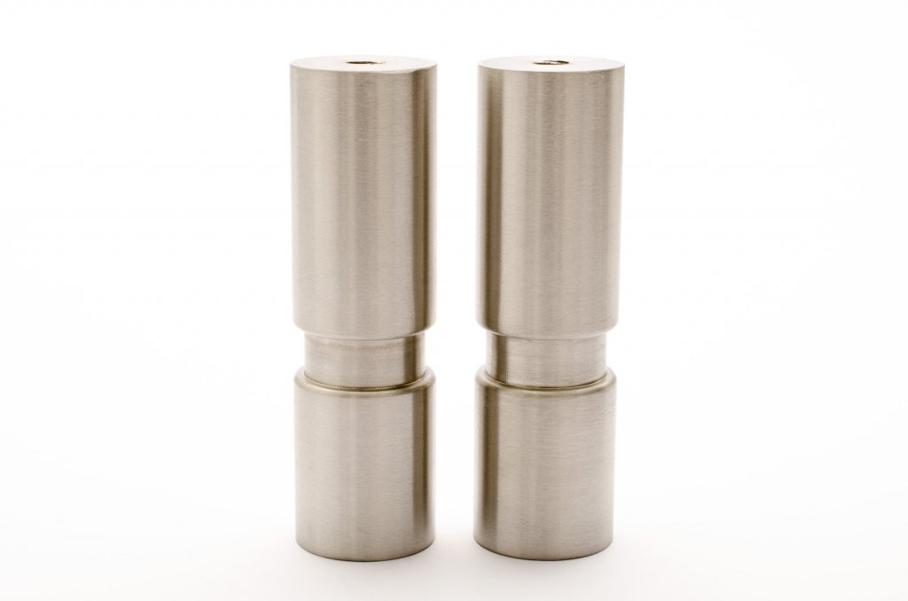 Set of 2 Mid Century Modern Furniture Replacement Legs - Brushed Nickel Finish for Sofa, Chair & Table Upgrade | Durable Metal Legs for Home & Office Furniture