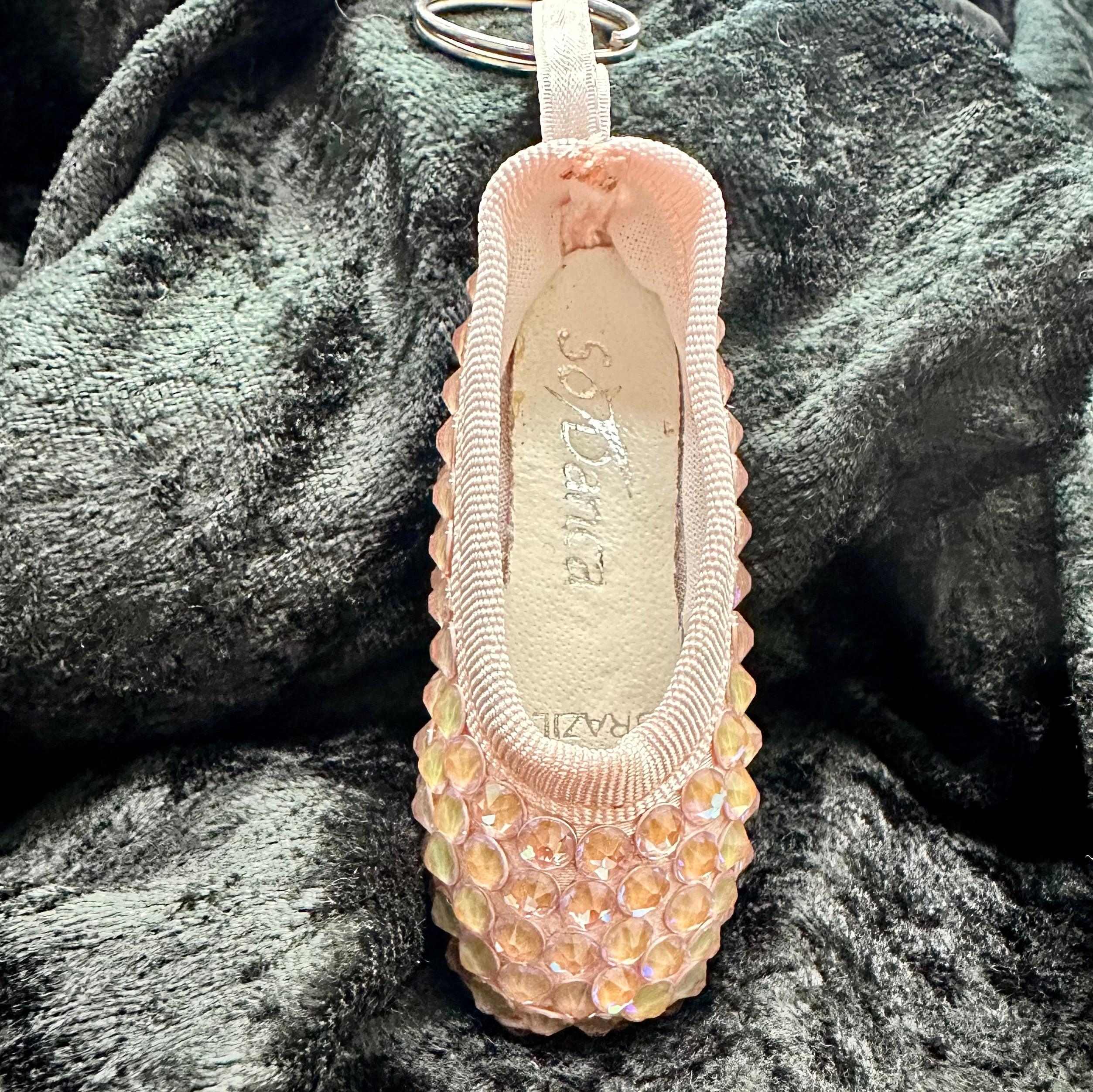 DGE Mini Crystal Ballet Pointe Shoe Keychain - Elegant Dance Gift for Ballerinas, Perfect for Dance Lovers, Ballet Students & Teachers - Great for Keychains, Bags, Dance Bags & Gift Giving