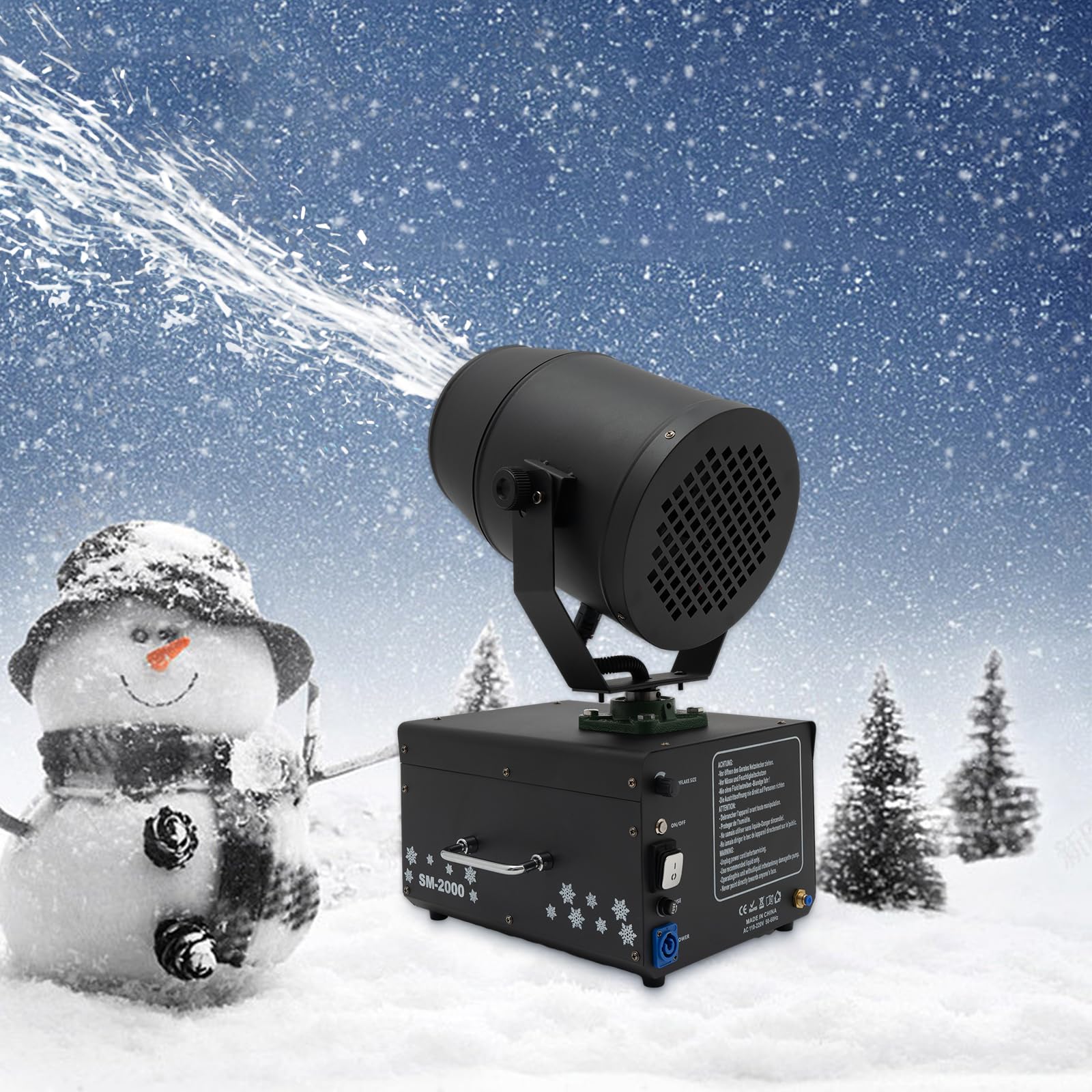 2000W Snow Machine with Wireless Remote - Indoor/Outdoor Snow Effect Maker for Parties, Events, and Winter Decor | Artificial Snow Blower with Shaking Head Function for Christmas, Weddings, and Stage Performances