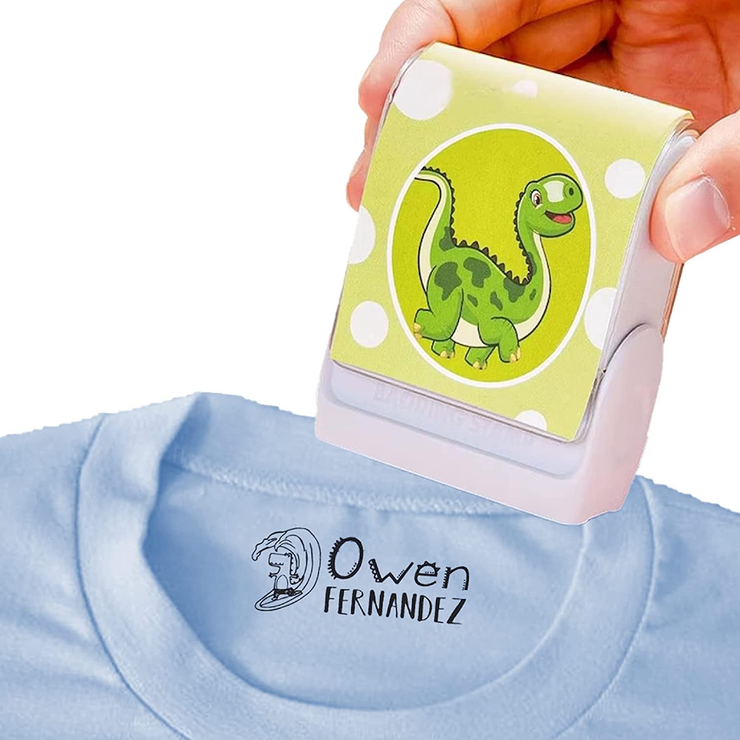 Personalized Self-Inking Name Stamp for Kids Clothing - 32 Custom Designs - Perfect for Labeling School Uniforms, Daycare Clothes & Camp Essentials