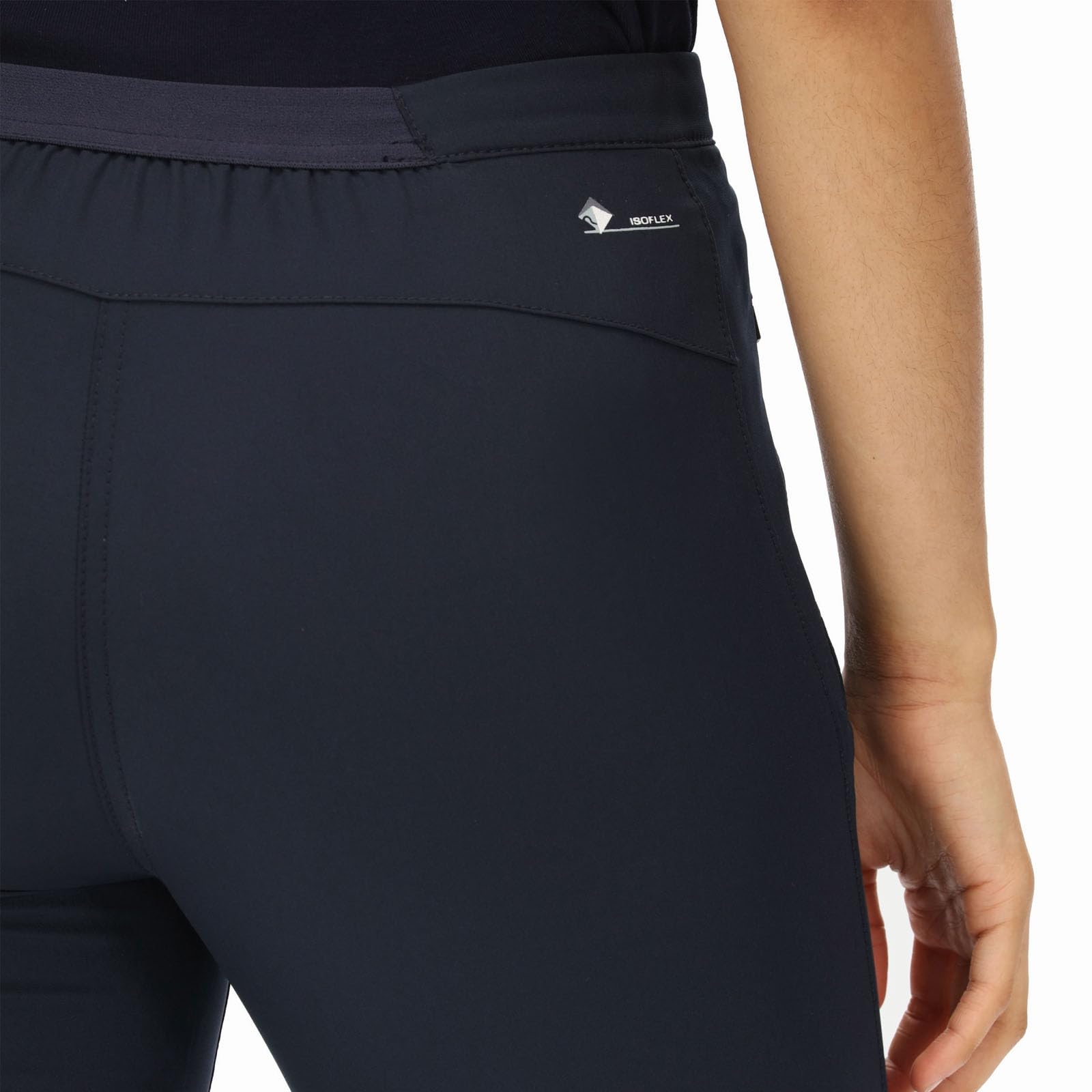 Women's Stretch Trousers - Navy Blue Comfort Fit Pants with Short Leg (Size 8) | Perfect for Office Wear, Casual Outfits & Travel