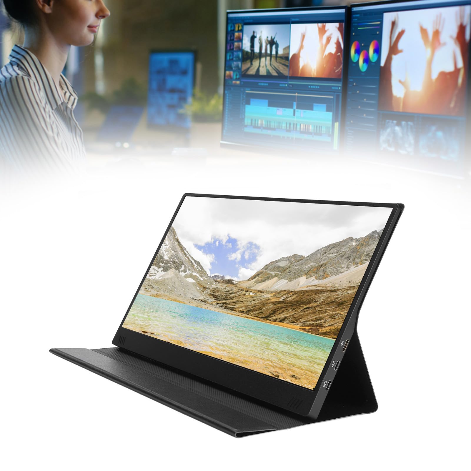 Monitor da Gioco Portatile 14 Pollici FHD 1080P, Secondo Schermo Esterno Sottile e Leggero con Modalità Visualizzazione Multiple, Spina Europea - Ideale per Lavoro, Studio e Gaming