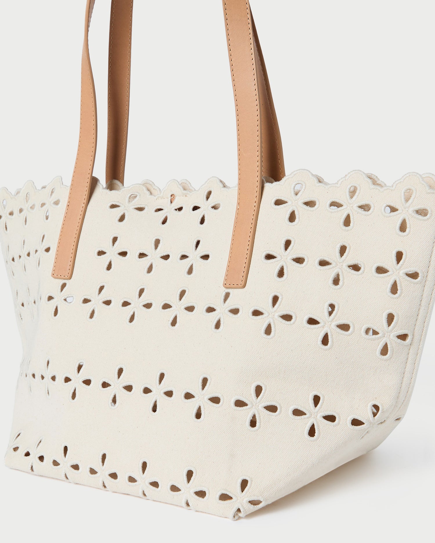 Easton Natural Embroidered Canvas Tote Bag - Stylish Eco-Friendly Reusable Shopping Bag for Women, Beach, Grocery & Work