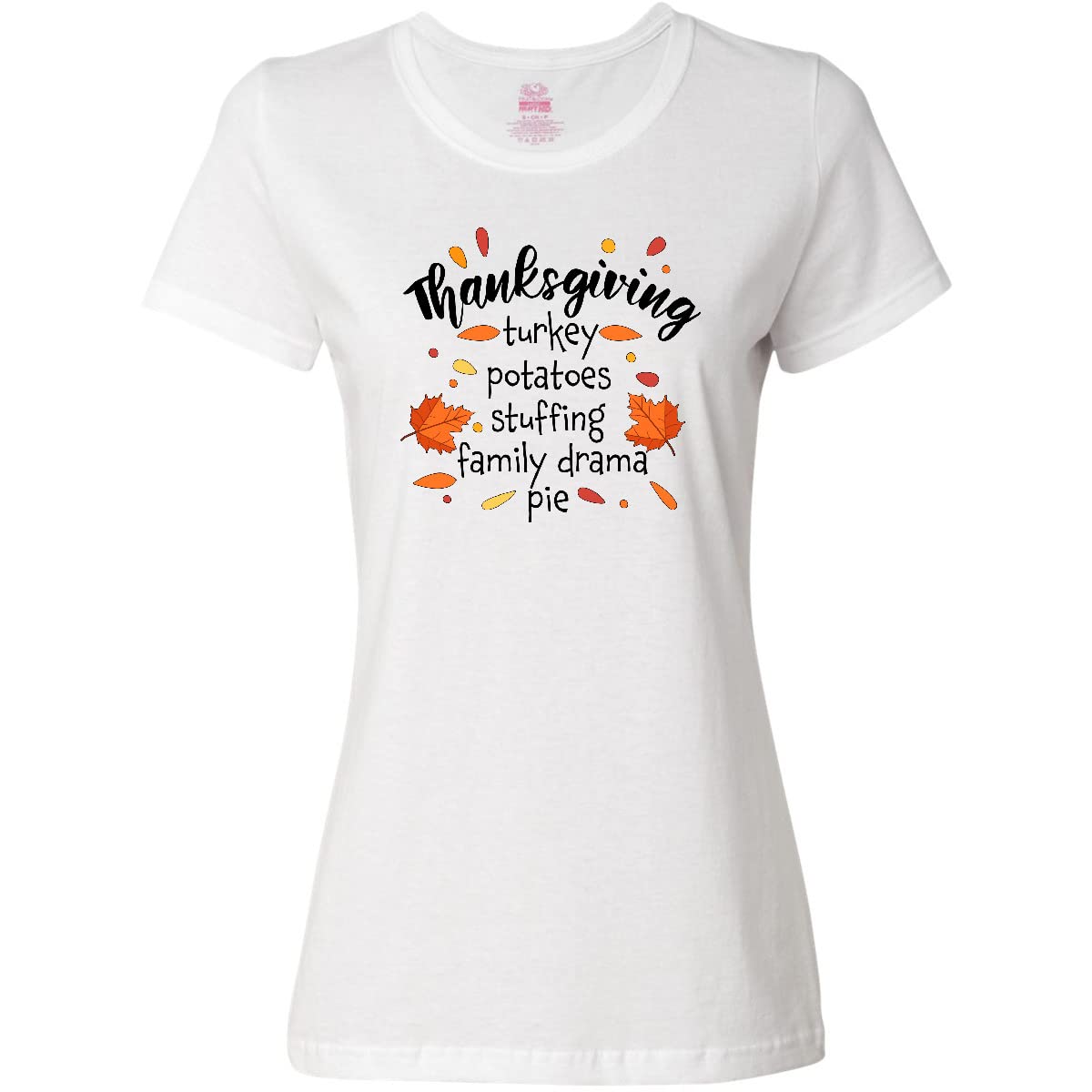 Thanksgiving Family Turkey Dinner Women's T-Shirt - Cute Holiday Graphic Tee for Women, Perfect for Thanksgiving Gatherings & Fall Festivities