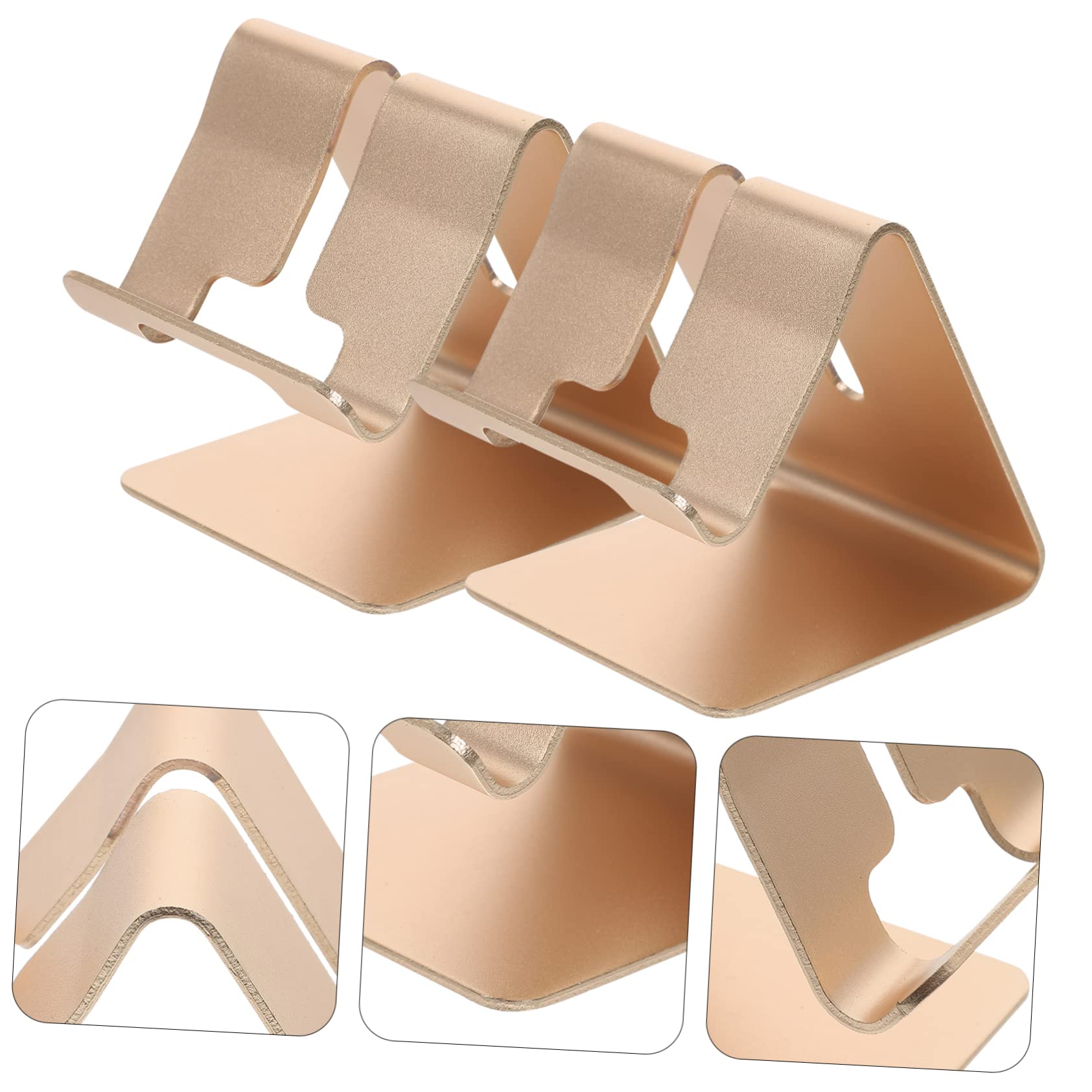 Aluminum Universal Tabletop Phone Stand Holder - Adjustable Phone Bracket for Cell Phone, Tablet, and Computer - Perfect for Desk, Kitchen, and Video Calls
