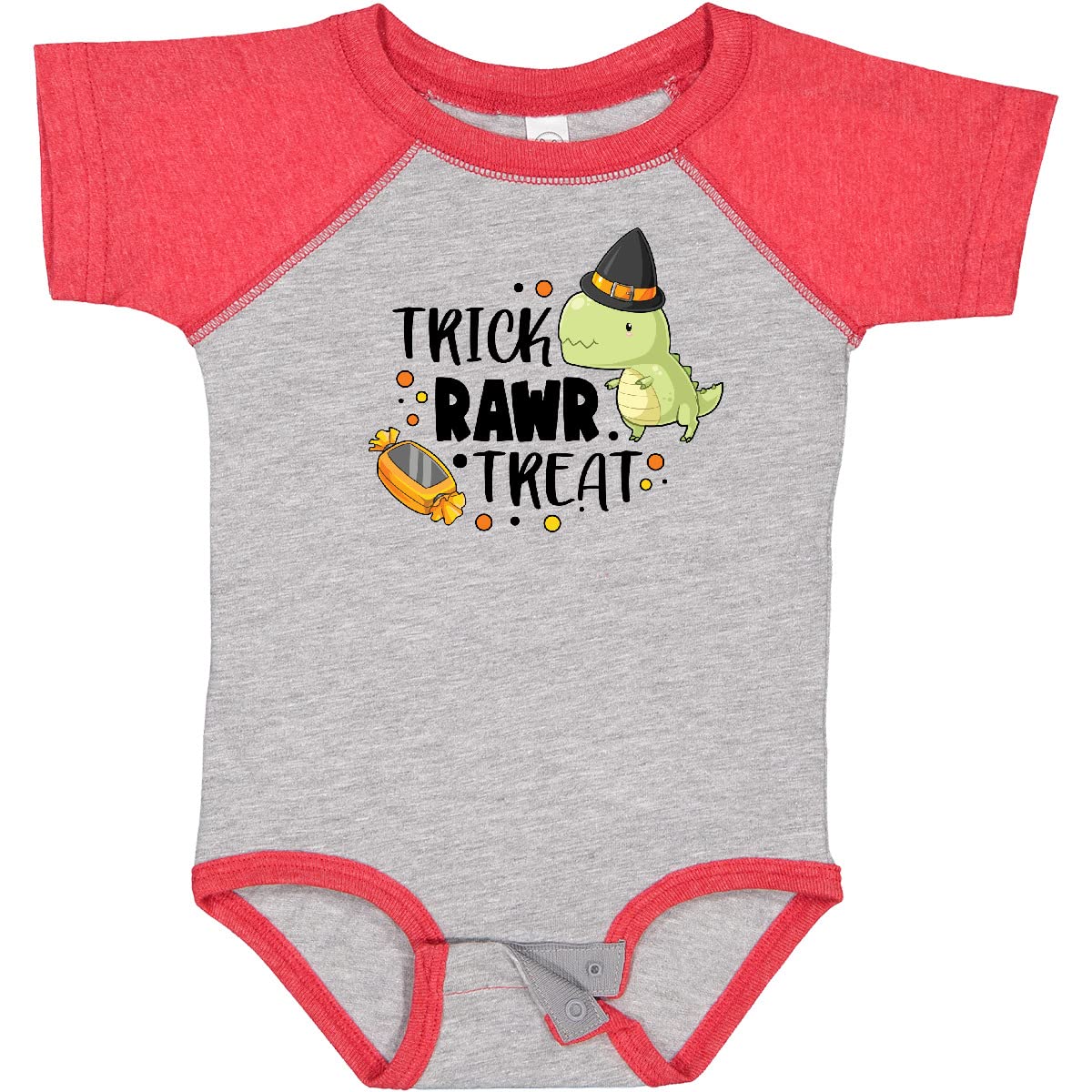 Inktastic Halloween Trick Rawr Treat Dinosaur Baby Bodysuit - Cute Dino Costume for Infants & Toddlers, Perfect for Halloween Parties, Photo Shoots & Dress-Up Play