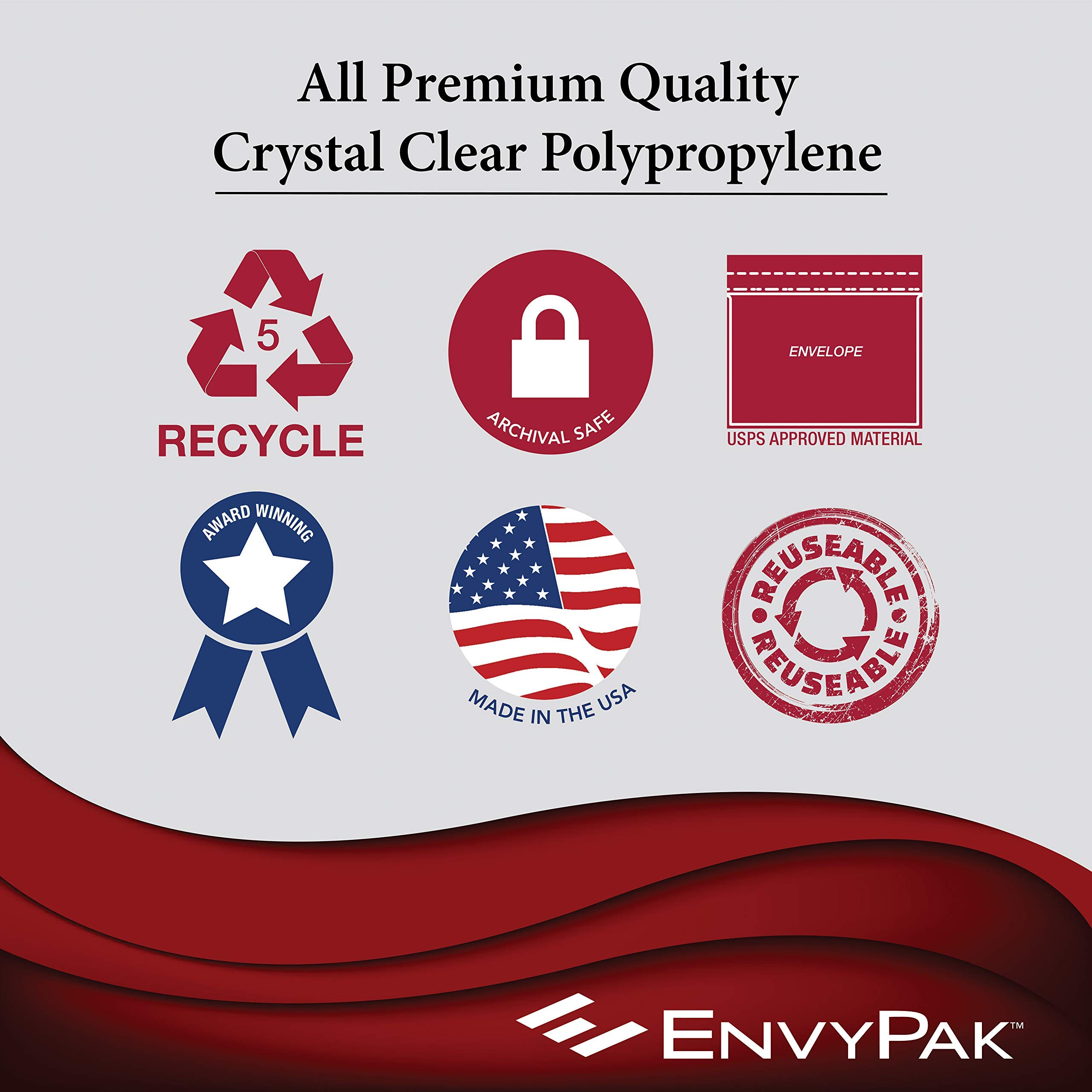 EnvyPak Clear Catalog Envelope - 500 Pack of Auto-Insertable No-Tape Horizontal Style for 8.5