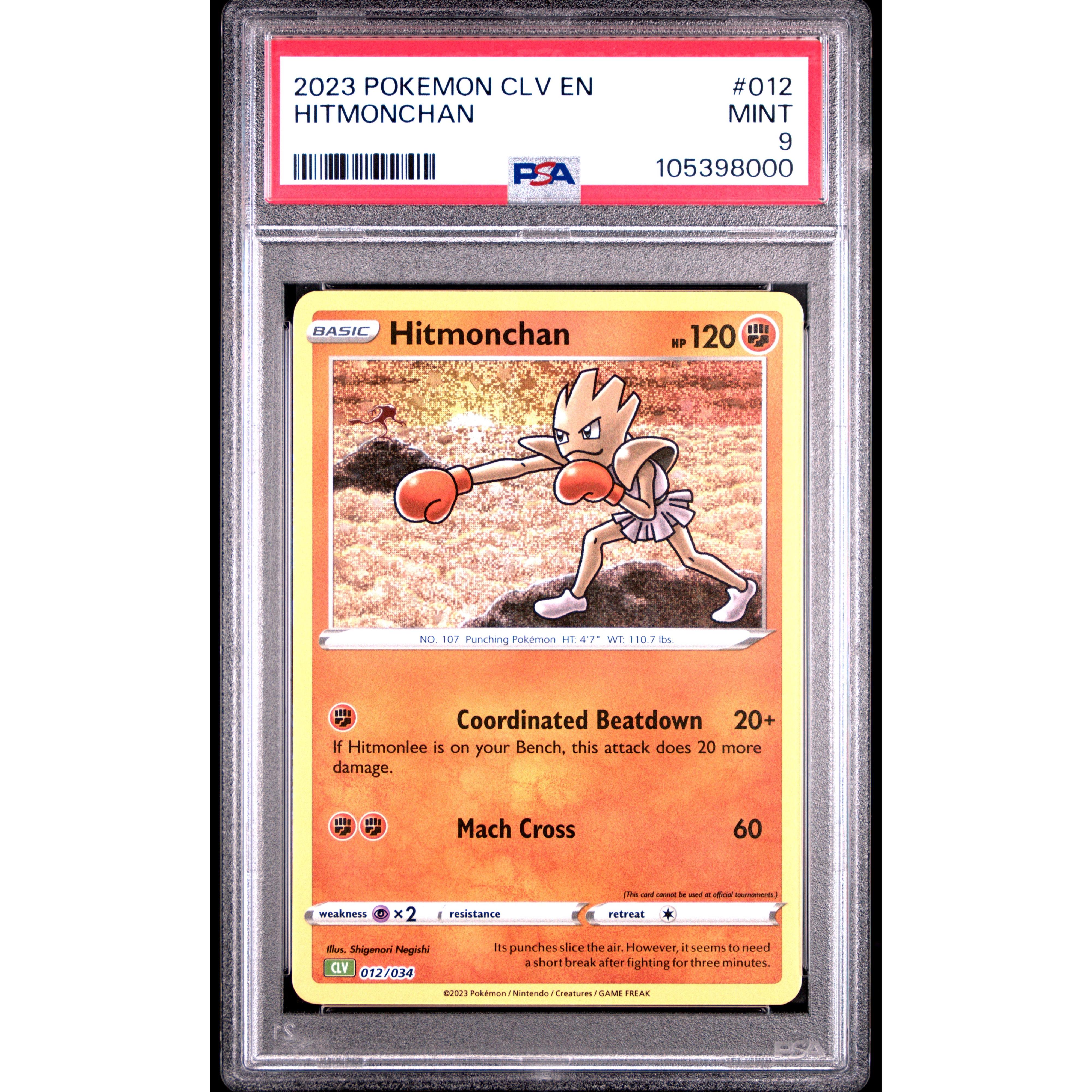 2023 Pokemon Classic Collection Hitmonchan 012/034 PSA 9 Graded Card - Rare Trading Card for Collectors & Battles