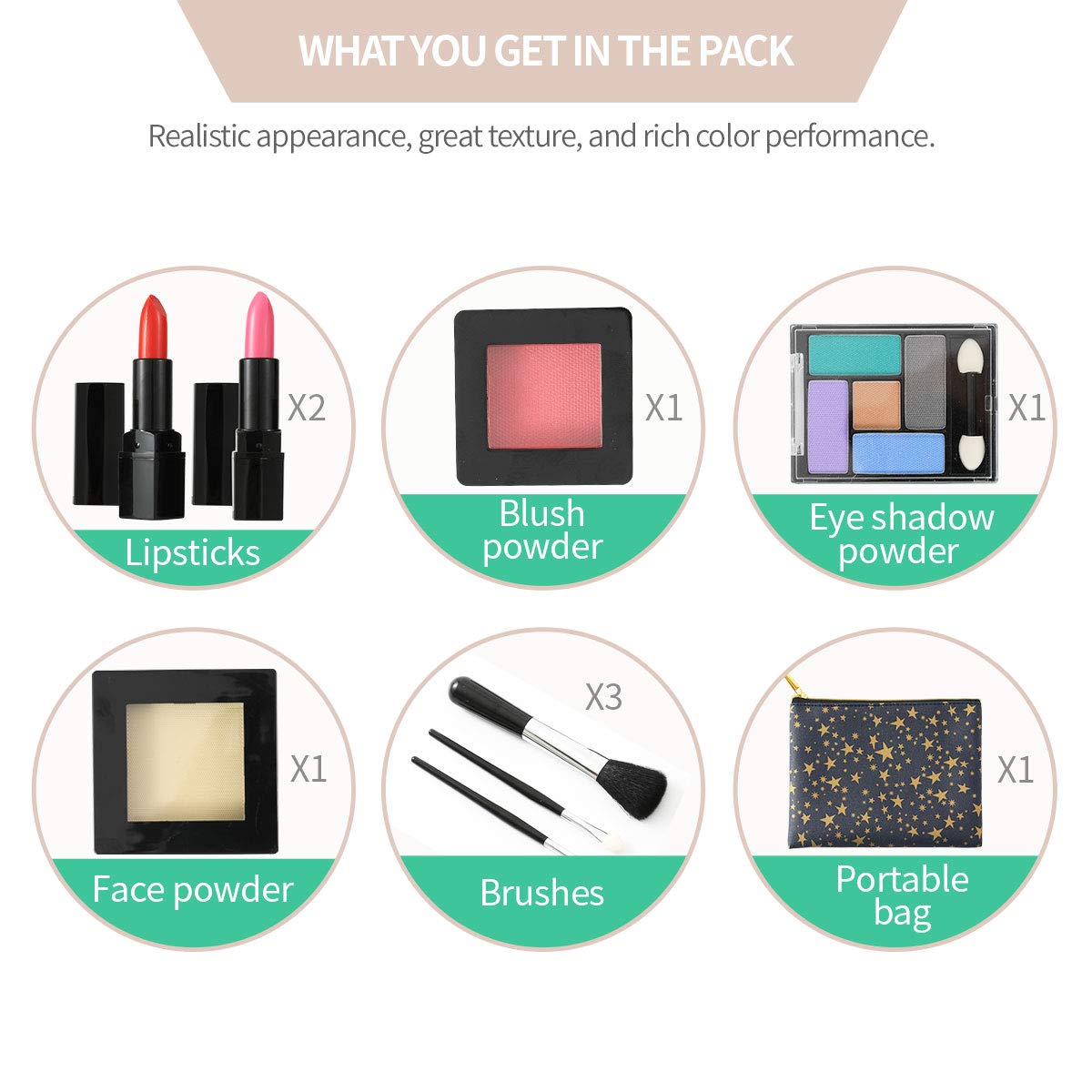 TOKIA Premium Kids Makeup Kit for Girls Ages 3-14 | Non-Toxic, Washable & Safe | Large Size Cosmetic Set with Fashionable Bag | Perfect for Birthday Gifts, Dress-Up Play & Pretend Makeup Games
