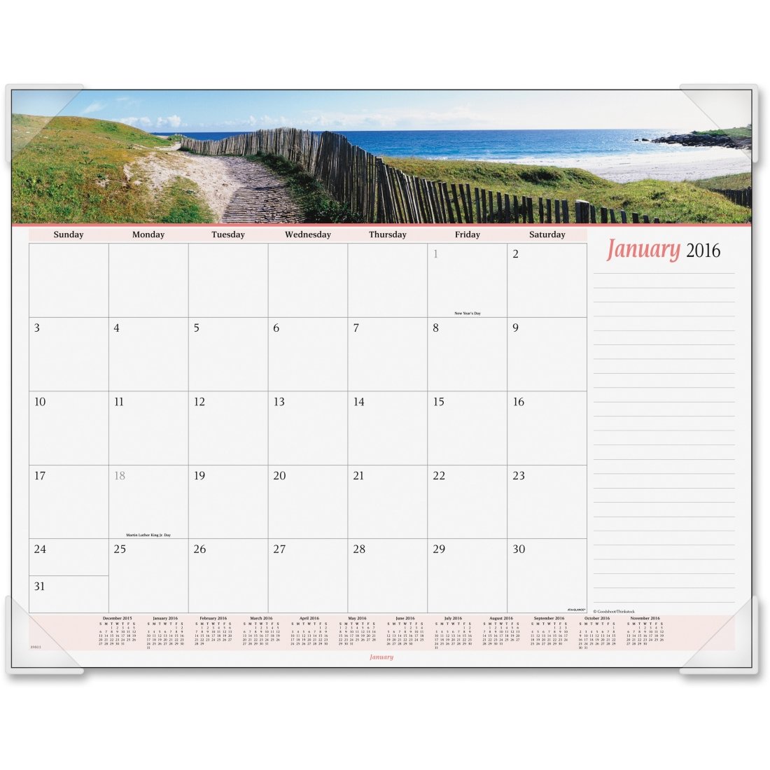 Visual Organizers Panoramic Seascape Monthly Desk Pad Calendar - 22