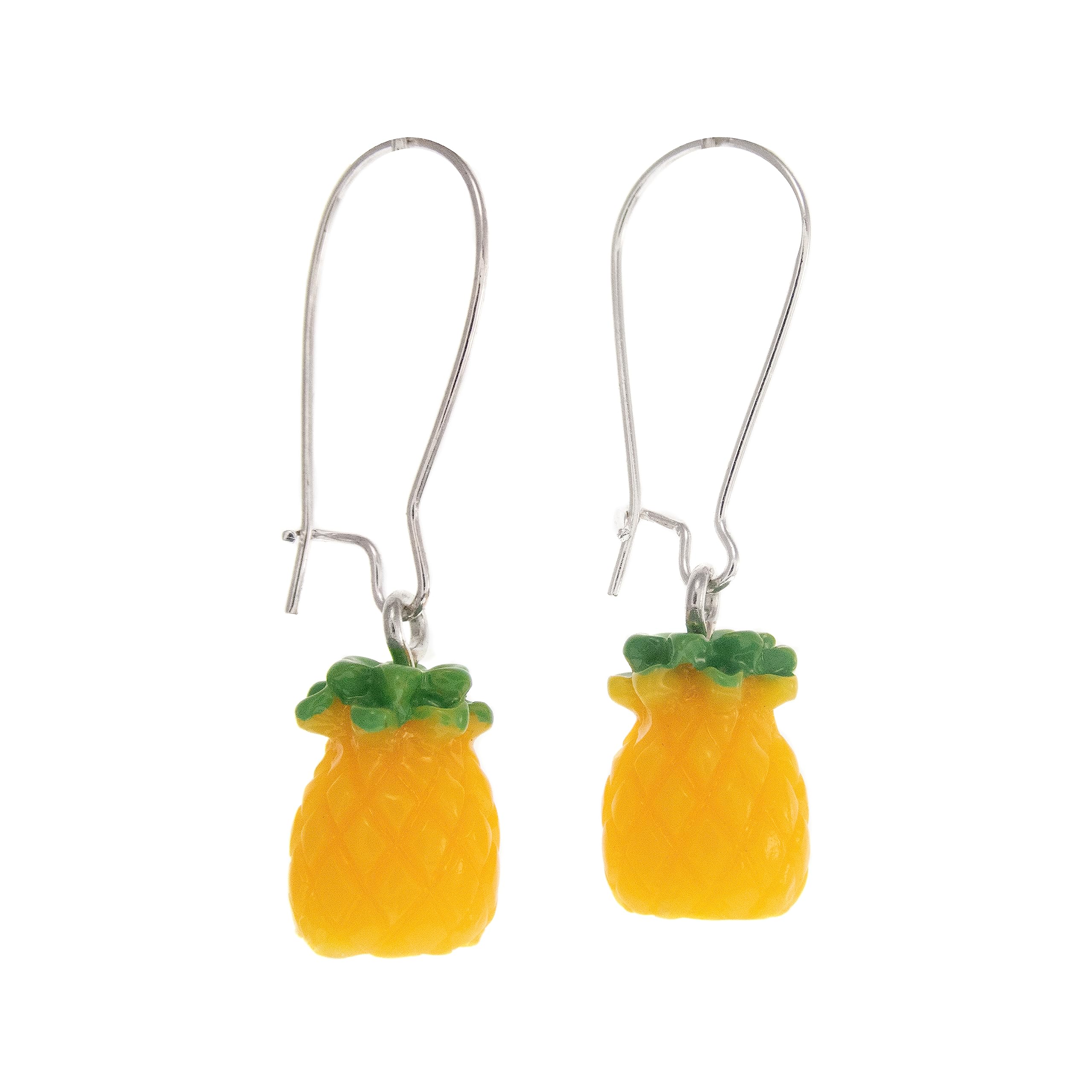 Vibrant Yellow Acrylic Pineapple Dangle Earrings for Women - Summer Statement Jewelry, Hawaiian Beach Party Accessories, Tropical Vacation Outfit Enhancer