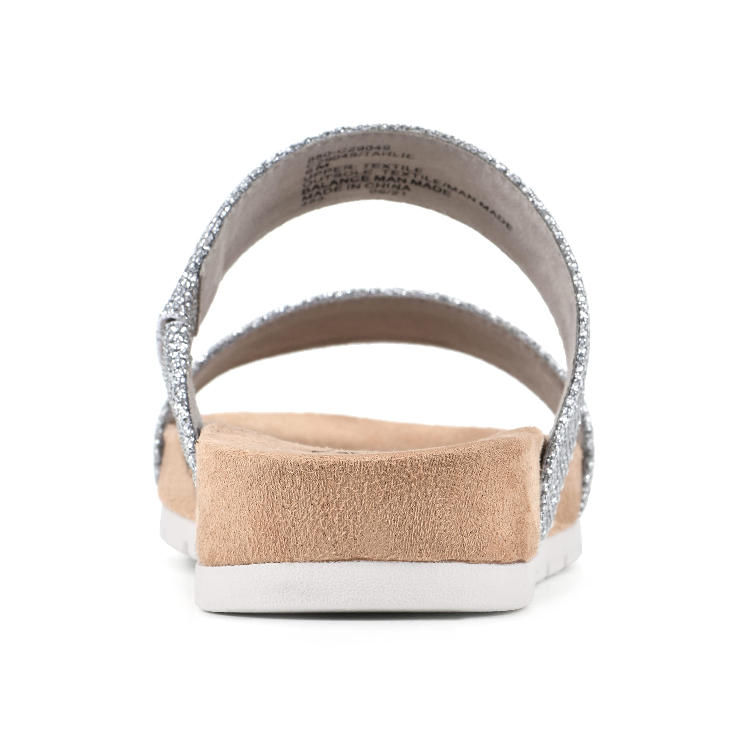 White Mountain Women's Tahlie Slide Sandals - Comfortable Summer Beach Shoes