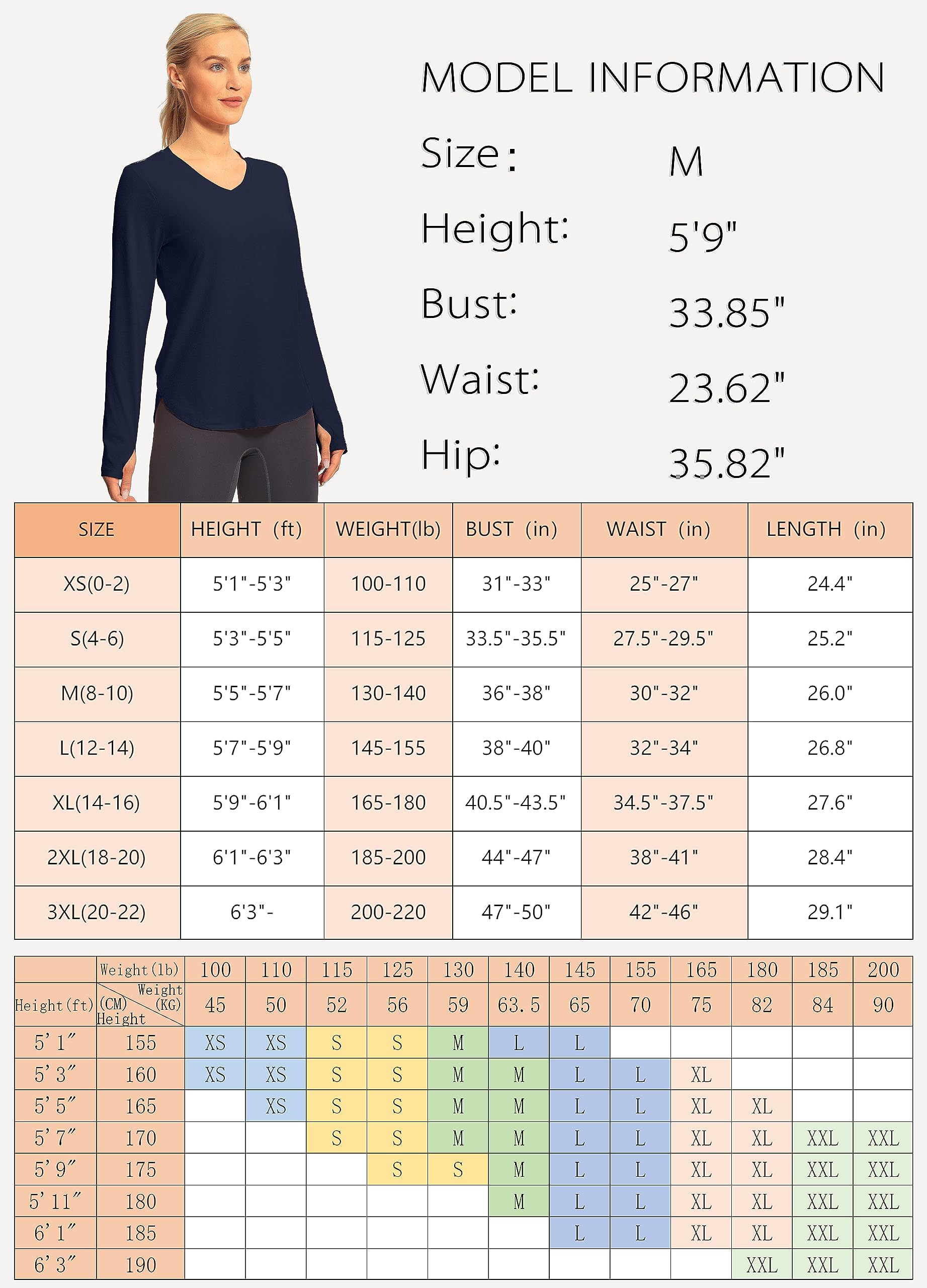 Hiverlay Women's Long Sleeve Workout Shirts - V Neck Athletic Tops with Thumbholes for Running, Yoga & Gym | Moisture Wicking Loose Fit Activewear for Training & Outdoor Sports