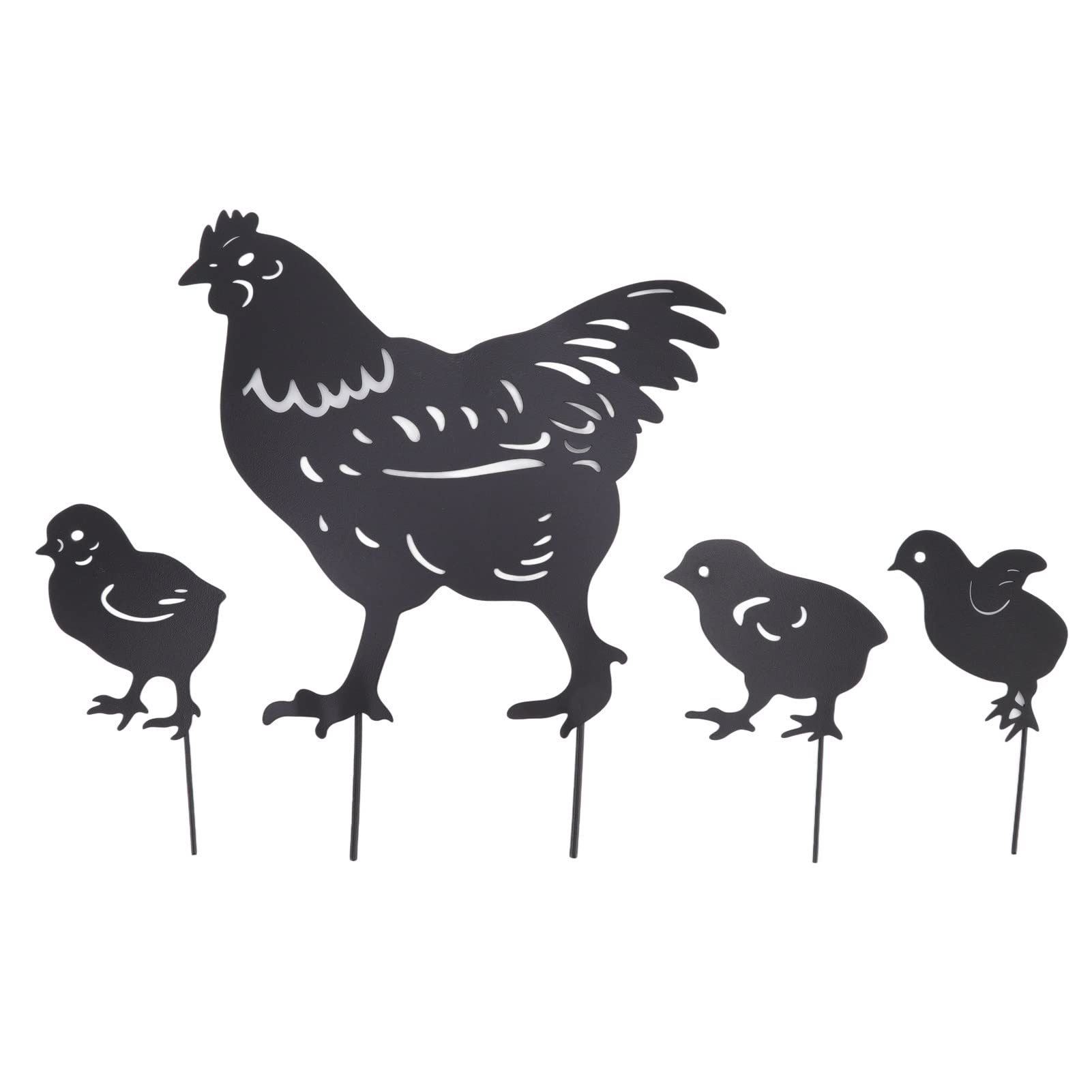 Funny Metal Chicken Ornament - Premium Garden Decor for Farmhouse, Backyard, and Farmland - Unique Empty Stakes Design for Outdoor Decoration