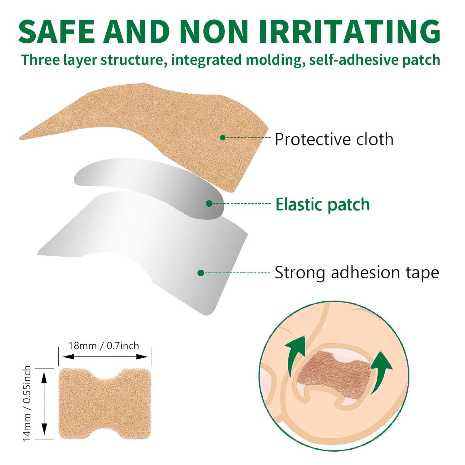 50 Pcs Ingrown Toenail Corrector Patches - Breathable, Painless & No Glue Nail Correction Treatment - Stays Secure, Fast Relief for Ingrown Nails - Perfect for Athletes, Runners & Daily Comfort