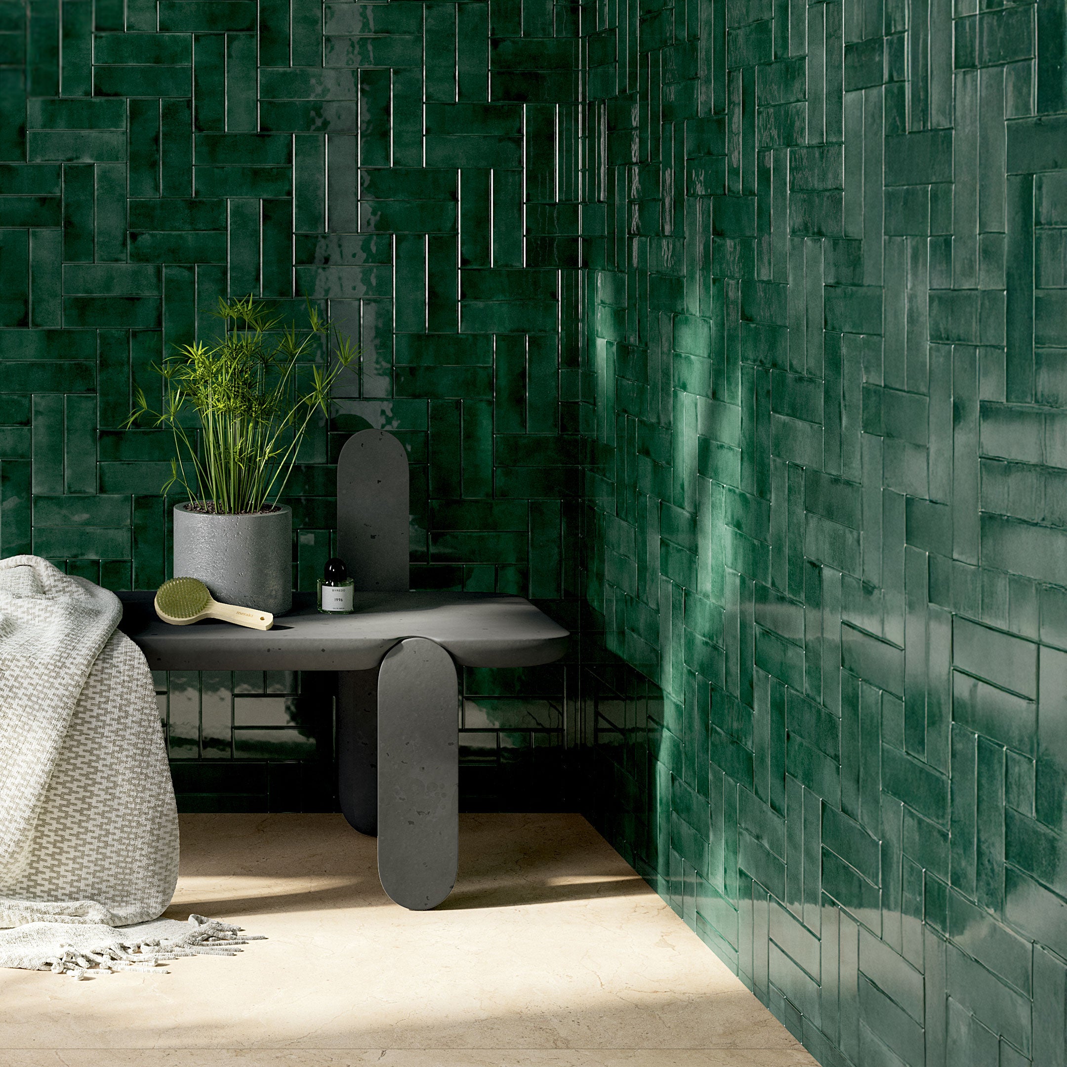 Small Zellige Subway Wall Tile - Handmade Moroccan Ceramic Tiles for Kitchen Backsplash, Bathroom & Shower - Cloe Kezma Collection