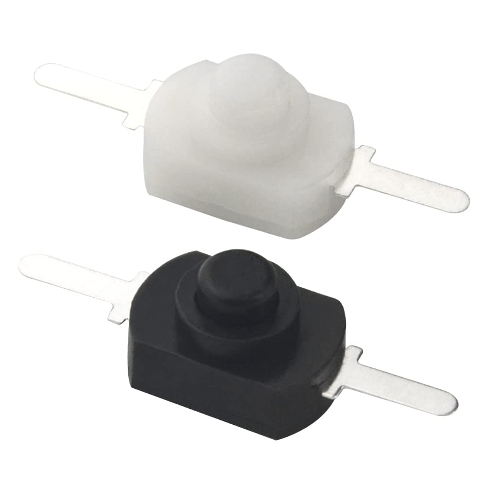 WMYCONGCONG 40 PCS Latching Push Button Switch - DC 30V 1A Self-Locking Mini On/Off Switch for Flashlights, Lamps & DIY Projects (White & Black) - Perfect for Home, Workshop & Electrical Repairs