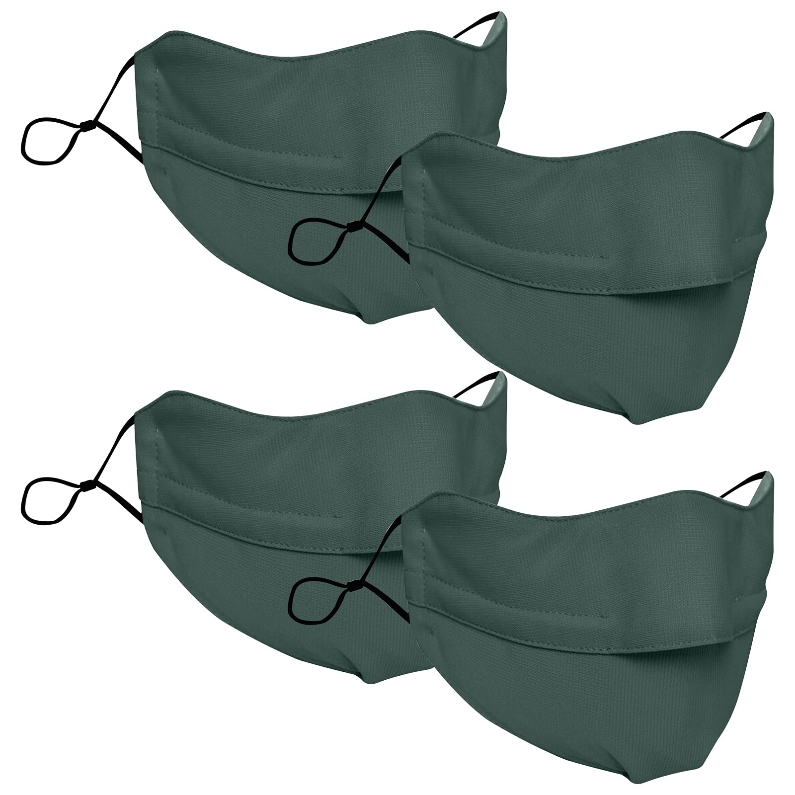 Anti Fog Face Mask for Glasses Wearers - Reusable Breathable Full Face Protection with Stylish Designs for Women & Men (4 Pack, Green) - Perfect for Work, Travel, and Daily Activities