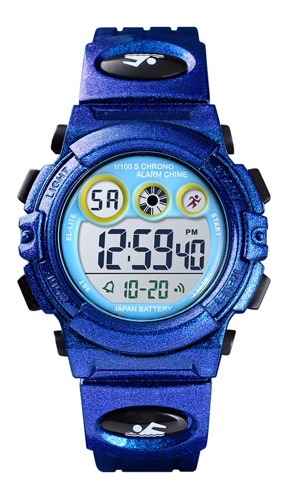 Tonnier Kids Sports Watch - Waterproof Digital Watch with Colorful LED Display, Multi-Function, Durable PU Band for Boys & Girls - Perfect for Swimming, Running & Outdoor Activities
