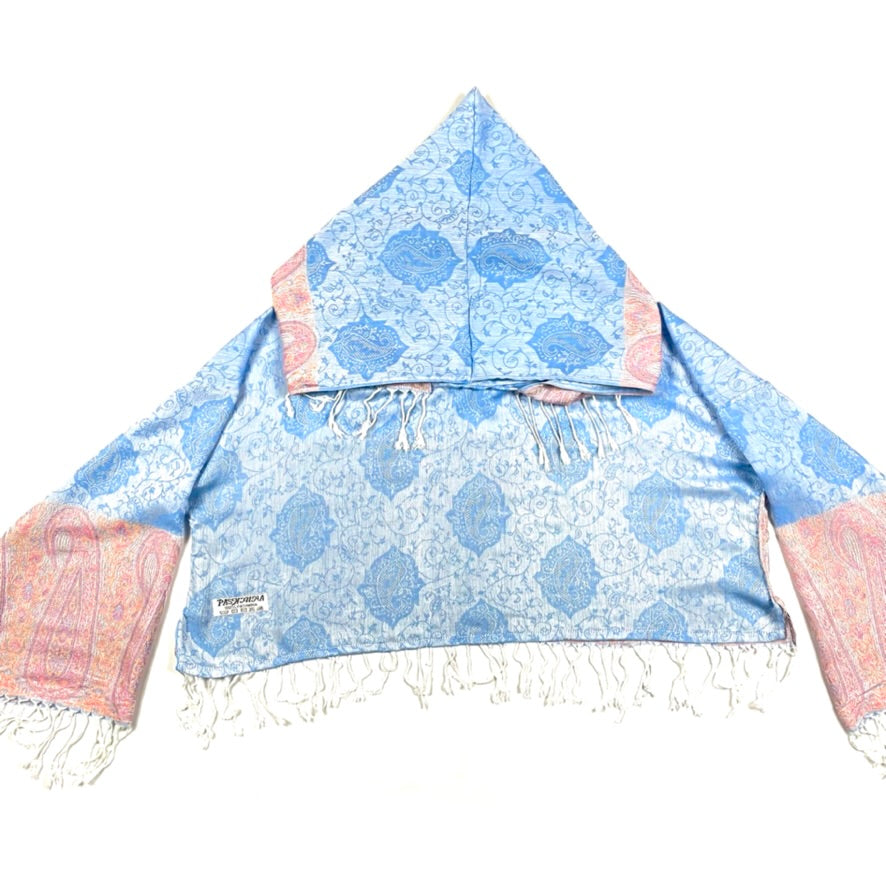 PASH LS Crop Top - Blue Clouds Print | Women's Fashion Long Sleeve Shirt | Perfect for Casual Wear, Street Style & Instagram Outfits
