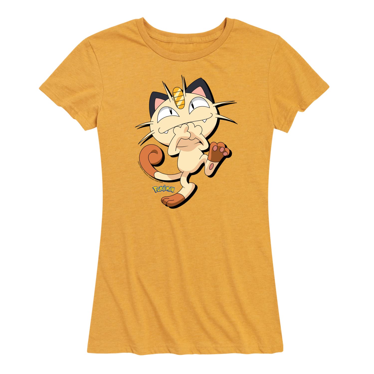 Pokémon Meowth Shadow Women's Short Sleeve Graphic T-Shirt - Hybrid Apparel - Casual Wear, Cosplay & Anime Fan Gift