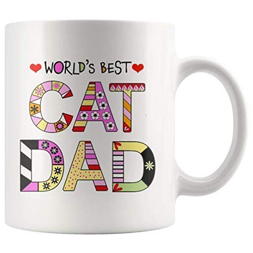 Funny Cat Mom & Dad Ceramic Coffee Mugs - Cute Kitty Themed Gift for Cat Lovers - Best Novelty Cup for Crazy Cat Ladies & Guys - Perfect for Morning Coffee, Office Use & Cat-Themed Gift Giving