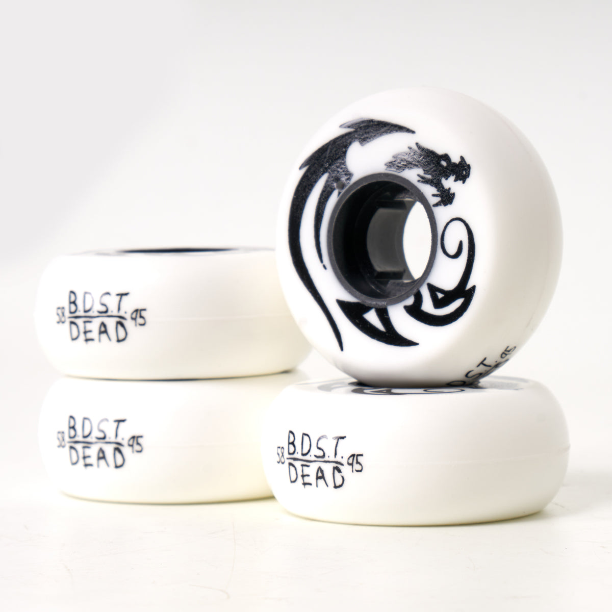 Dead X BDST 58mm 95a Skateboard Wheels - Black Dragon Skate Team Pro Wheels for Street, Park & Vert Skating - High Performance for Tricks & Speed