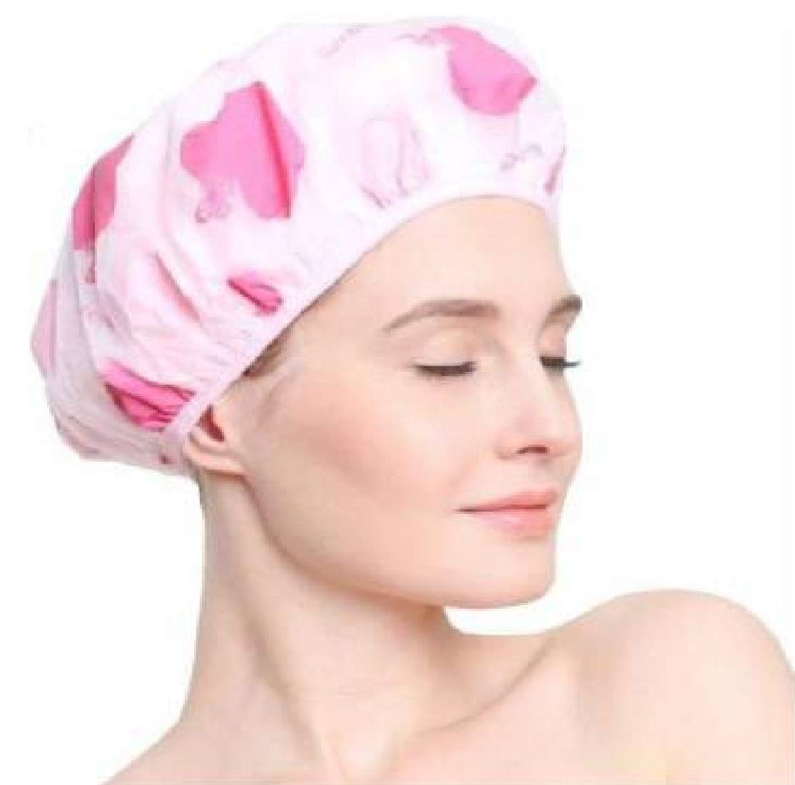CRIYALE Waterproof Reusable Shower Cap for Women & Men - 3 Pack Hair Protection for Bathing, Swimming & Spa - Premium Elastic Shower Caps for Long Hair, Travel & Salon Use