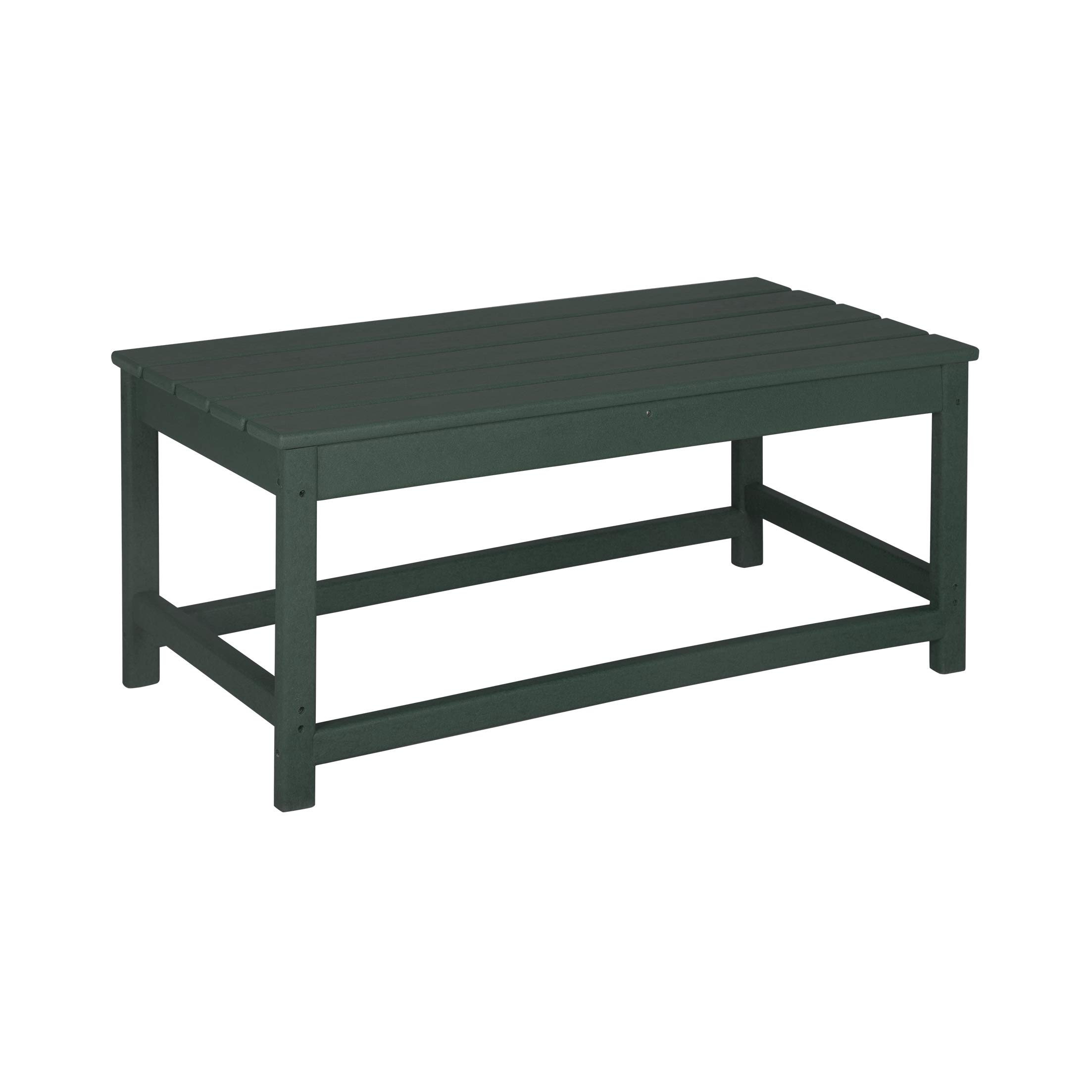 WO Home Furniture 3-Piece Adirondack Chair Set with Coffee Table - Outdoor Folding Chairs Weatherproof & UV Resistant for Lawn, Garden, Patio, Bonfire, Balcony (Dark Green) - Perfect for Backyard Relaxation & Outdoor Entertaining