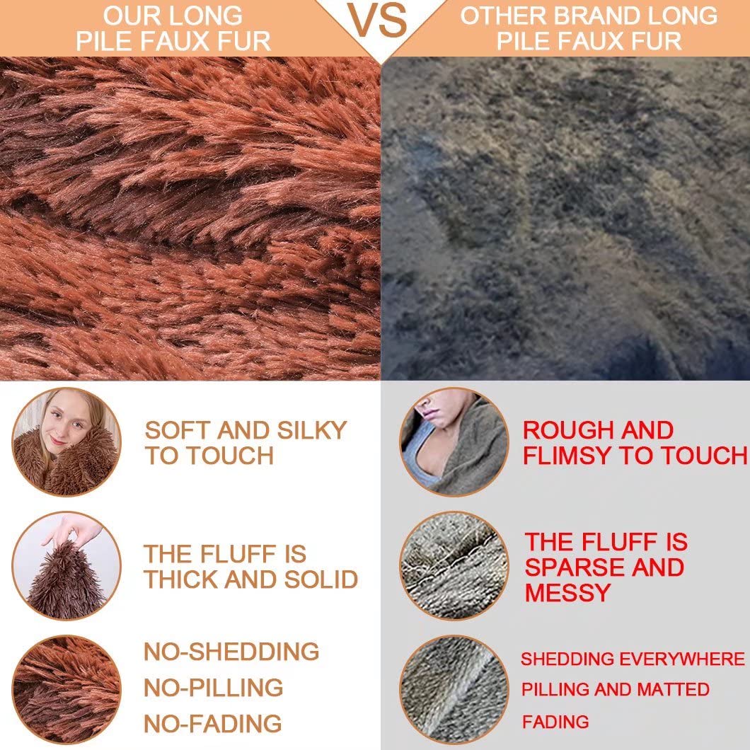 YUSOKI Brown Queen Size Faux Fur Blanket - 90