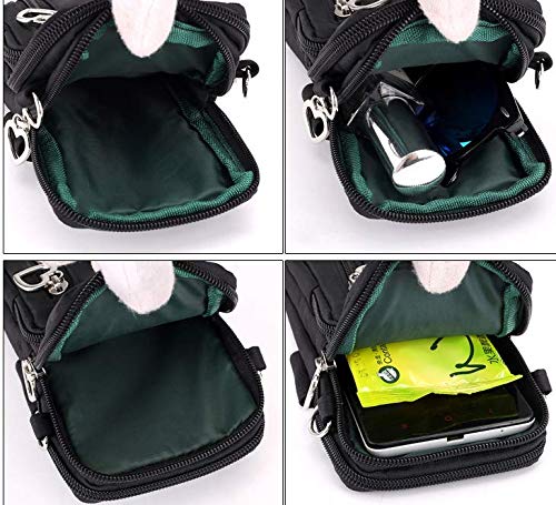 Compact Crossbody Phone Purse for iPhone 15/14/13/12 Pro Max & Samsung Galaxy S24/S23/S22 - Adjustable Armband Case for Pixel 8/7 Pro & Galaxy A Series - Perfect for Running, Travel & Hands-Free Convenience (Black)