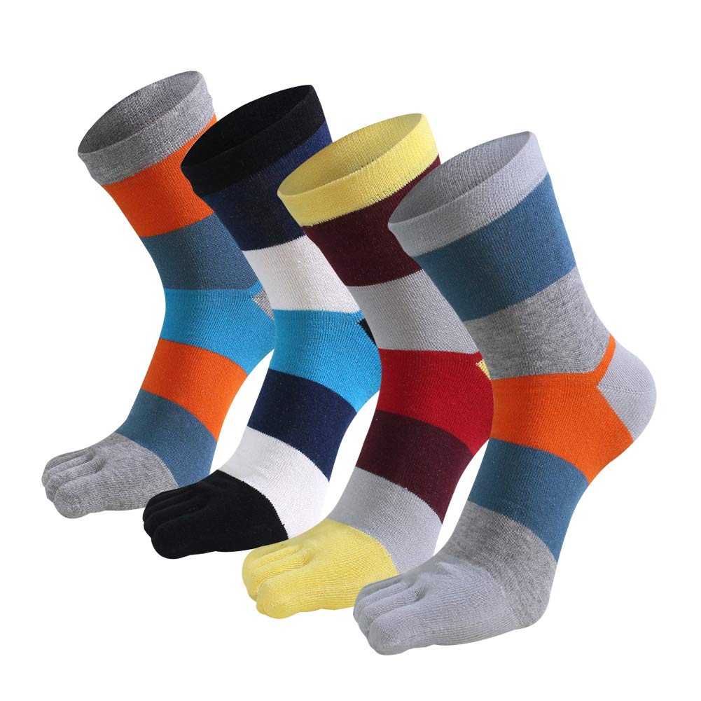Men's Five Toe Sports Socks - Breathable Cotton Toe Separated Socks for Running, Walking, Yoga & Gym Workouts - Perfect for Outdoor Activities & Fitness Enthusiasts