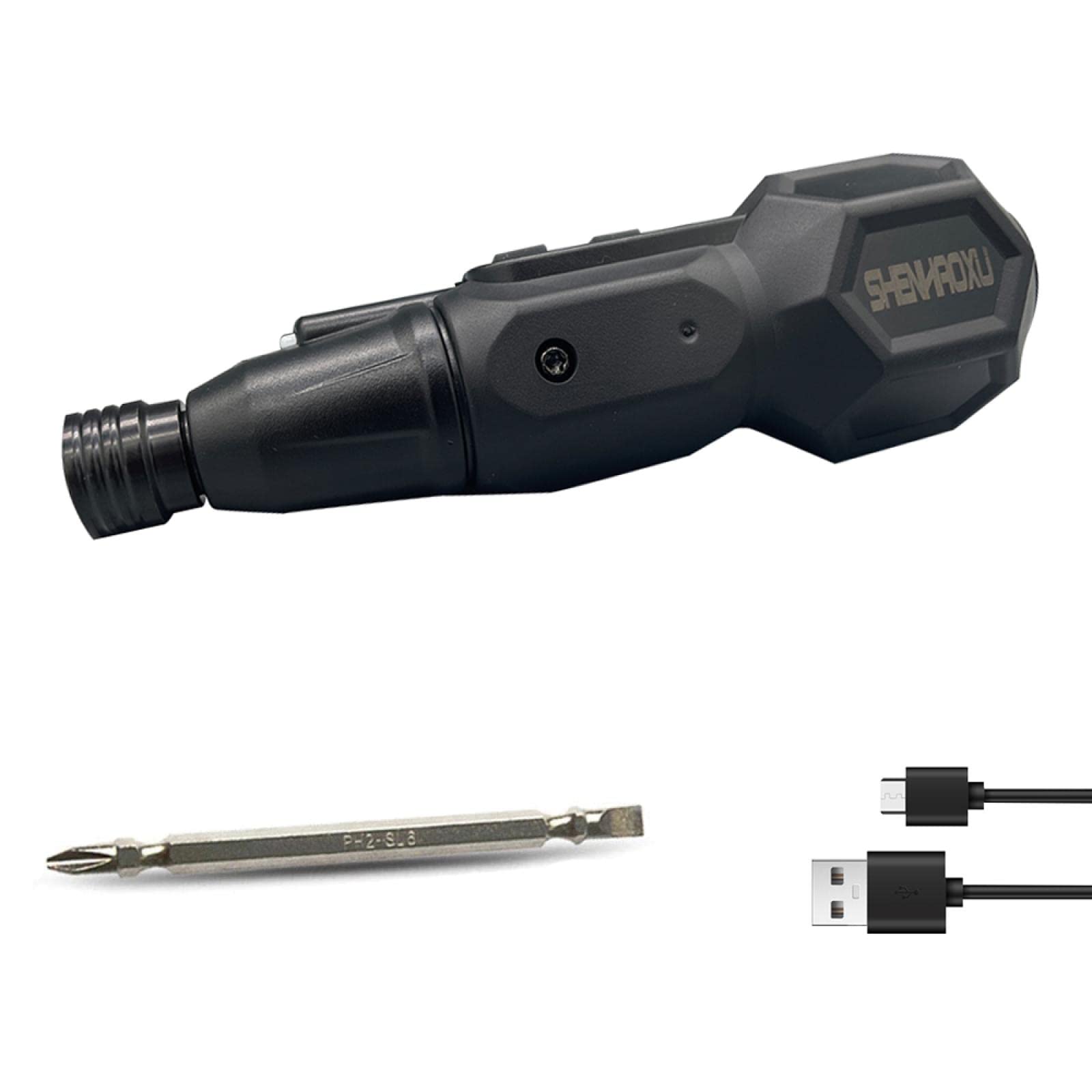 SHENHAOXU 3.6V Cordless Electric Screwdriver - High Torque Mini Electric Drill with LED Light & USB Charging, Manual/Electric Dual Mode (Black) - Perfect for DIY Home Repairs, Furniture Assembly & Electronics Projects
