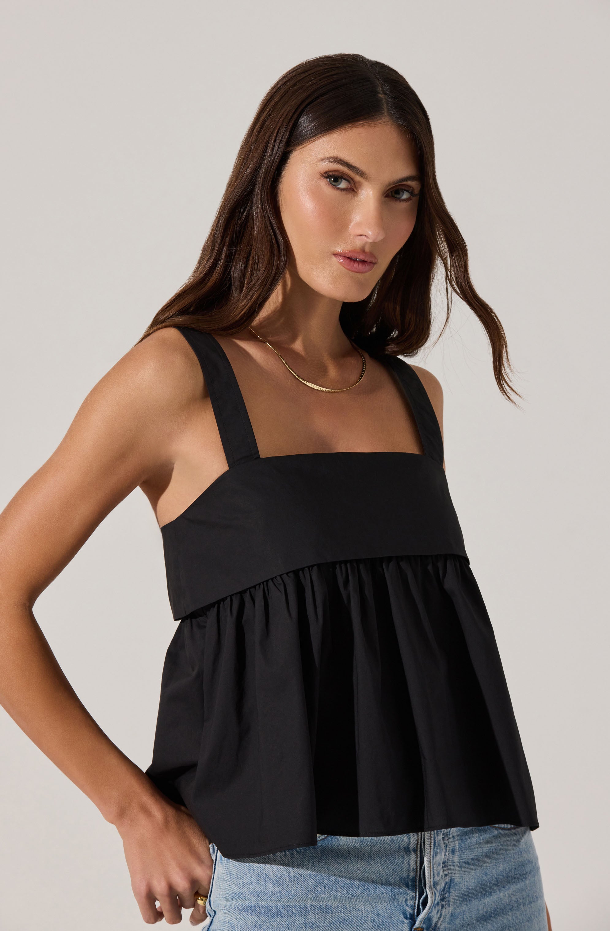 Square Neck Babydoll Top for Women - Flowy Lace Summer Blouse - Perfect for Date Night & Beach Vacation