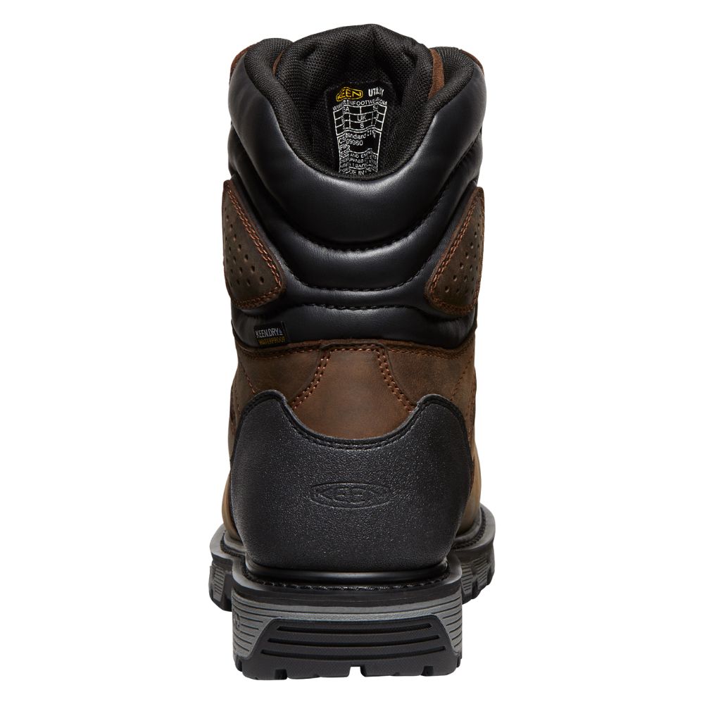 **Keen Camden Men's Size 8 Insulated Waterproof Composite Toe Work Boots - Brown (Model 1028289) | Durable Safety Footwear for Construction, Hiking & Outdoor Work**